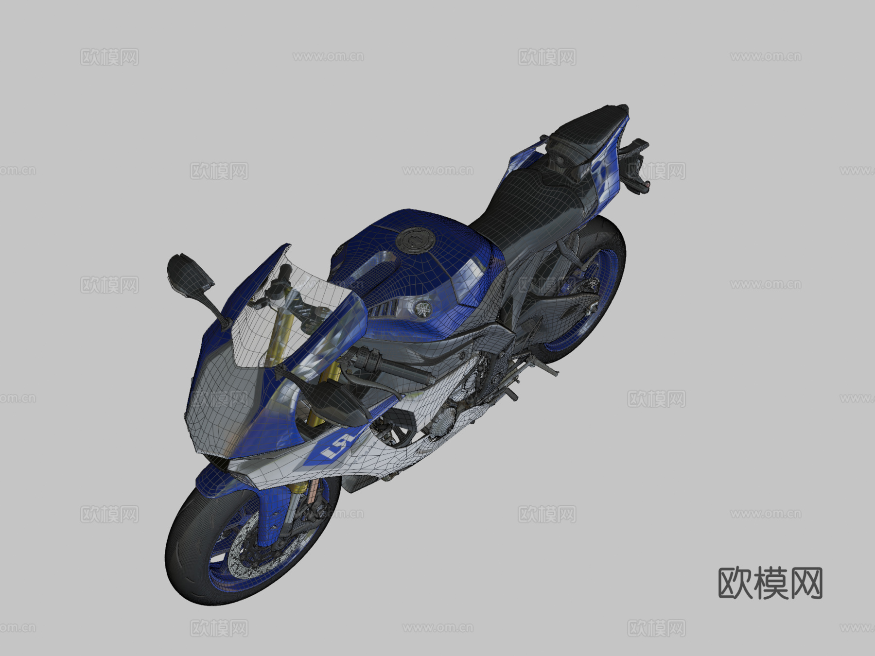 雅马哈R1超级运动摩托车su模型