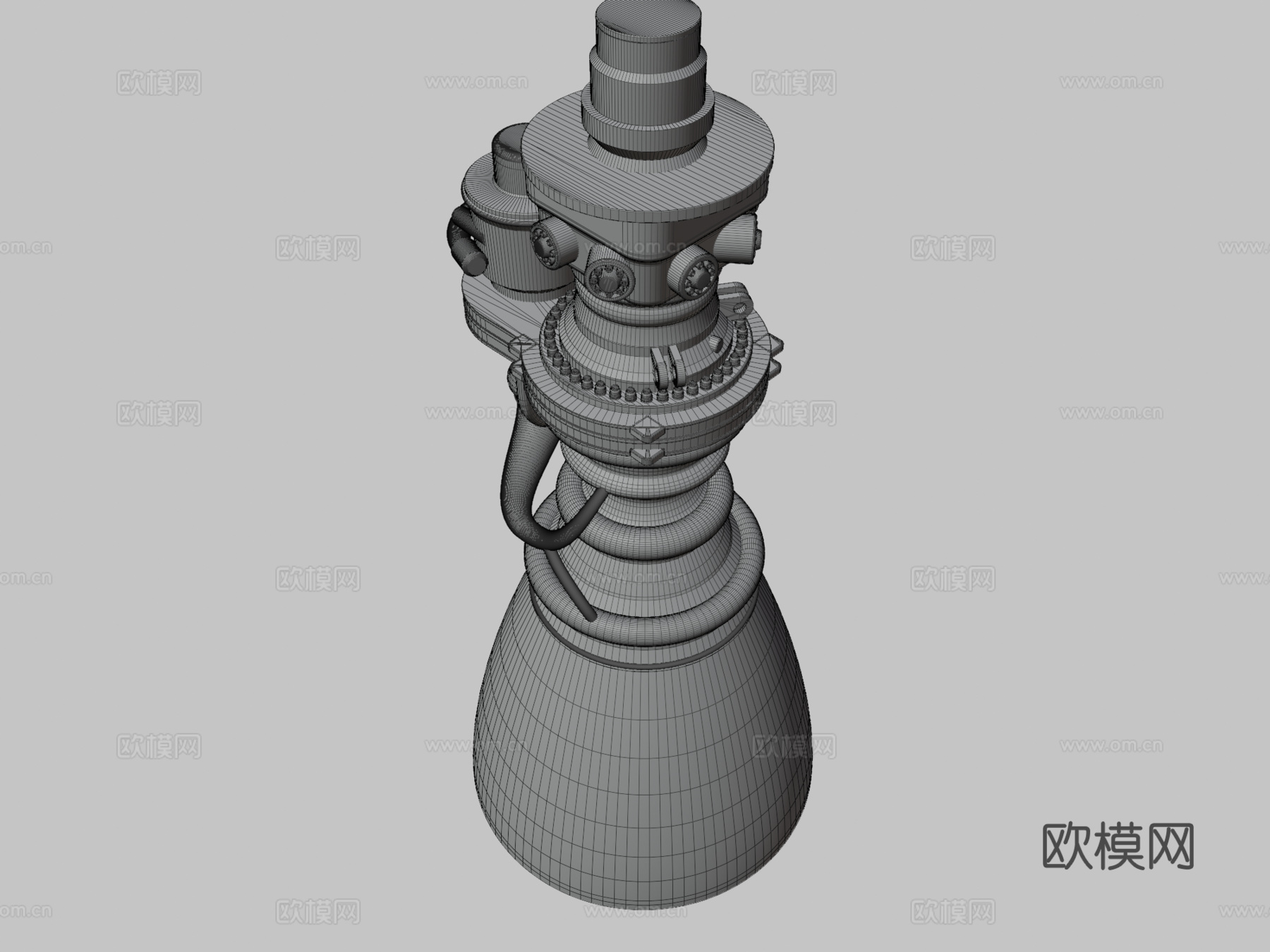 SpaceX星舰猛禽3发动机su模型