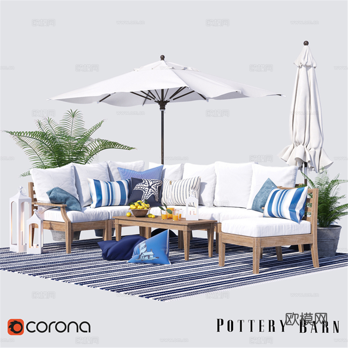 Belmont 组合沙发套件3d模型