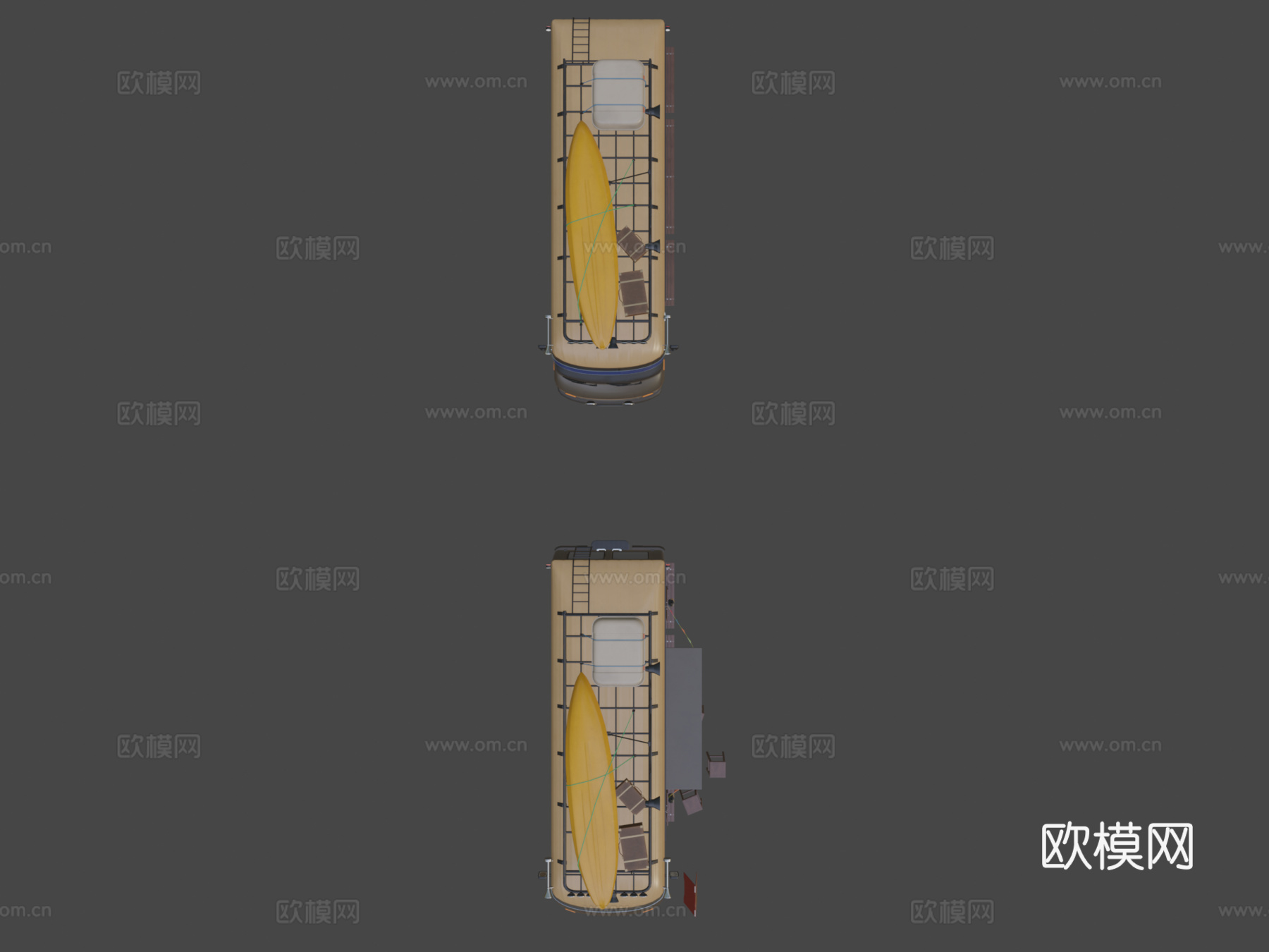 潮人餐车低多边形PBR 3D模型su模型