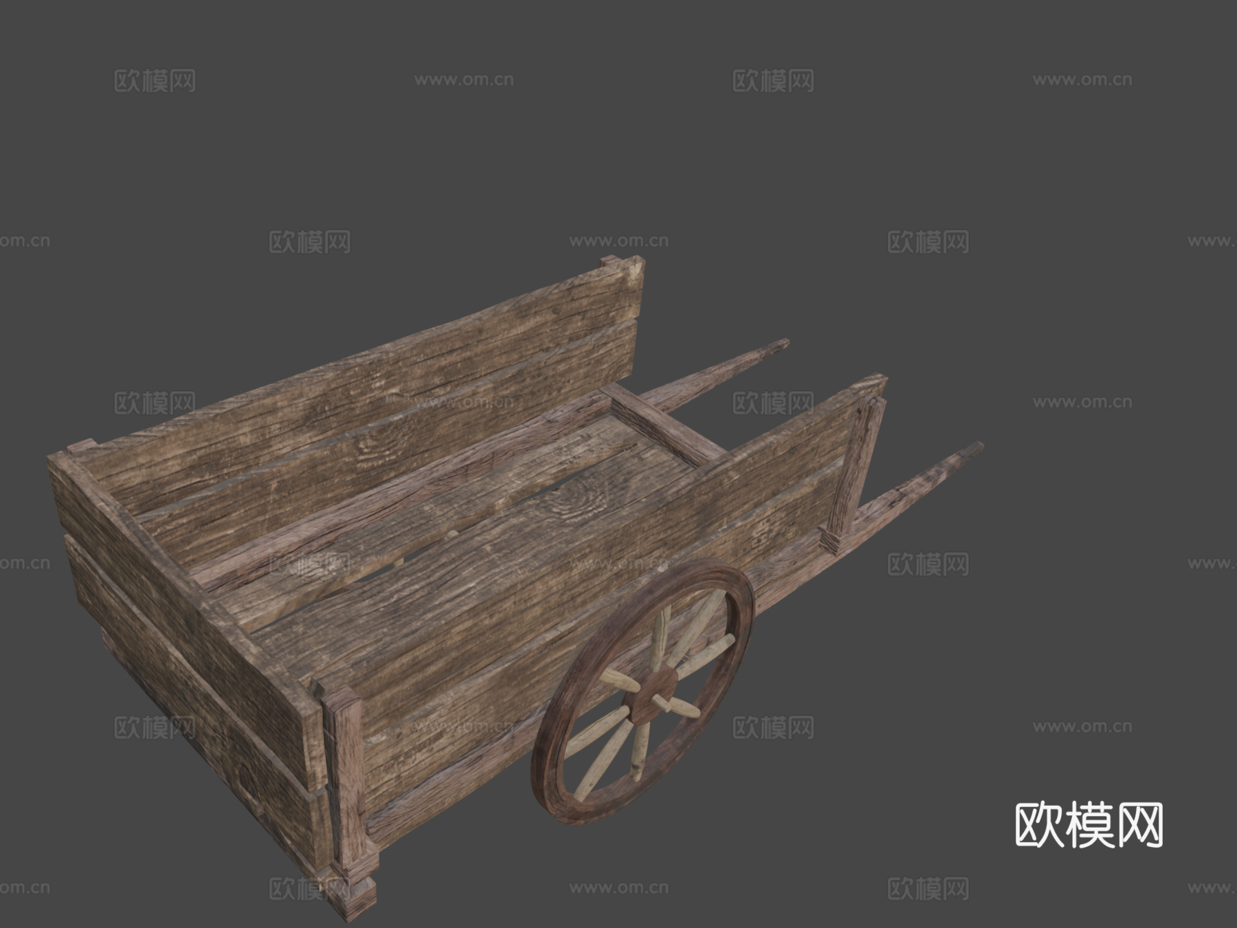 木制推车su模型