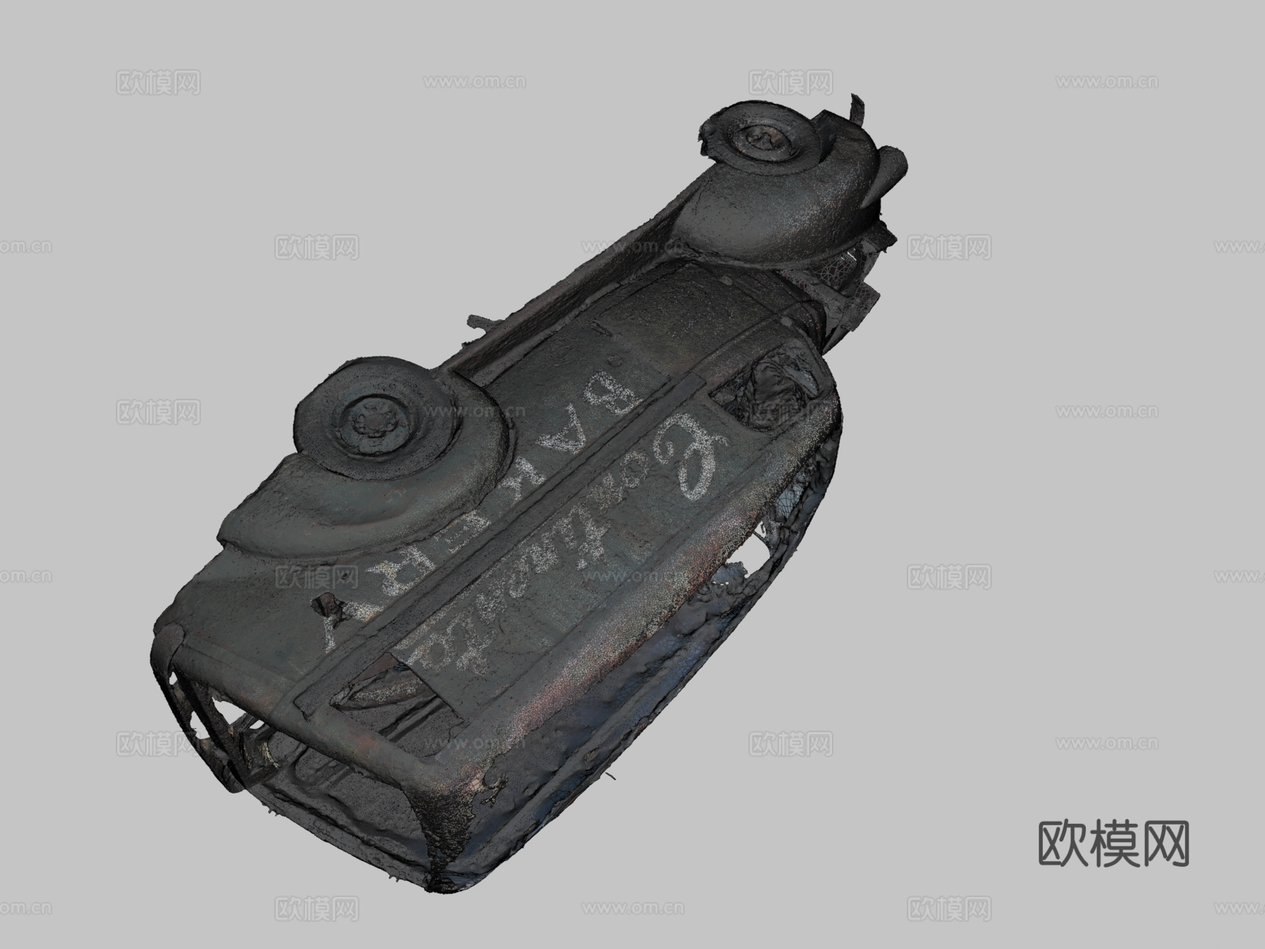 生锈面包车原始扫描su模型