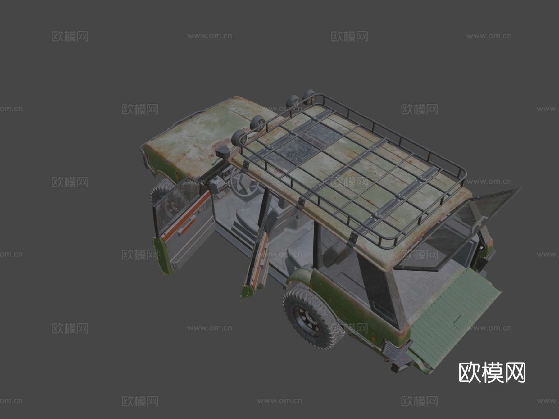年代SUV越野生锈版su模型