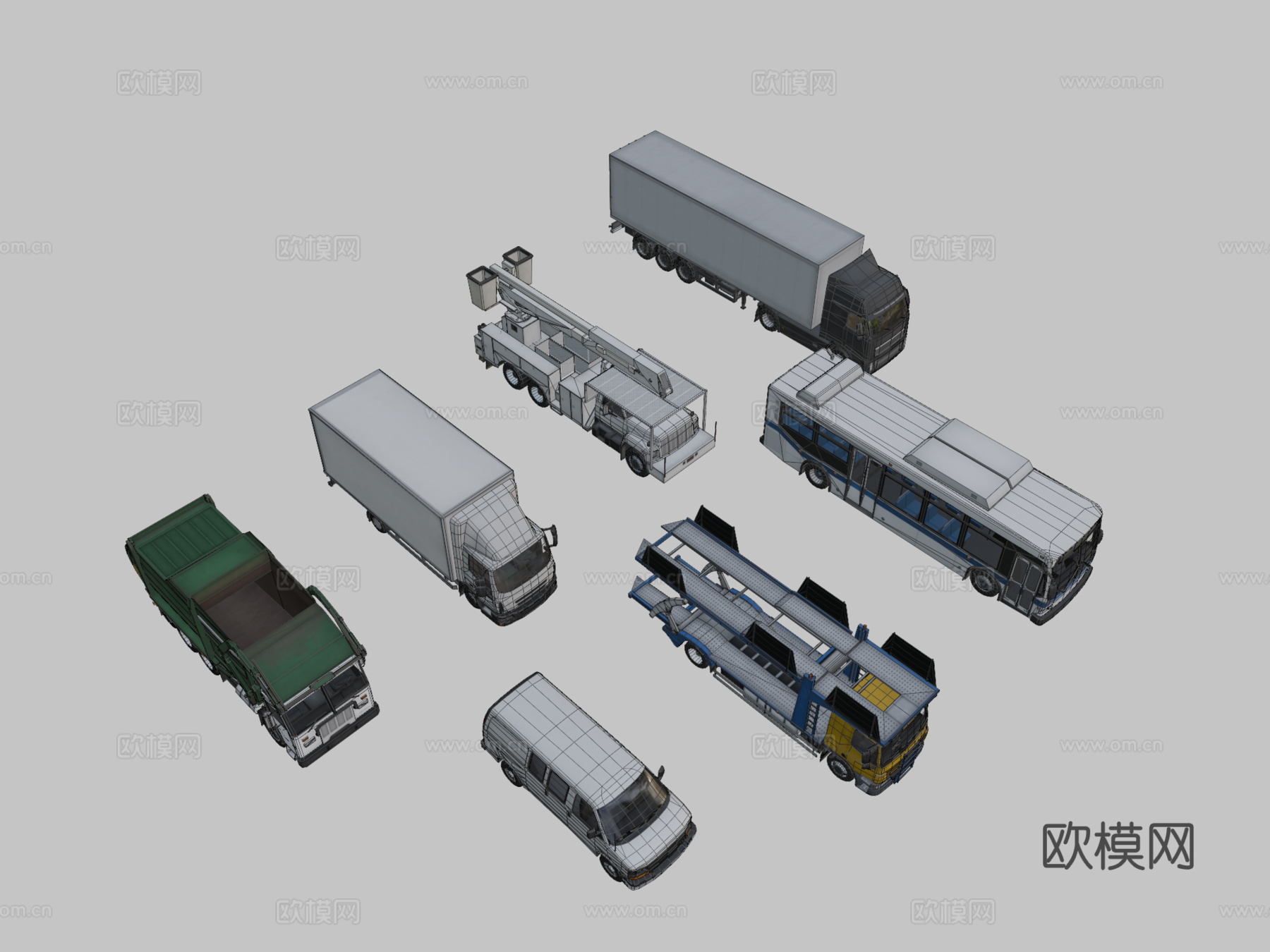 款低多边形汽车和卡车收藏su模型