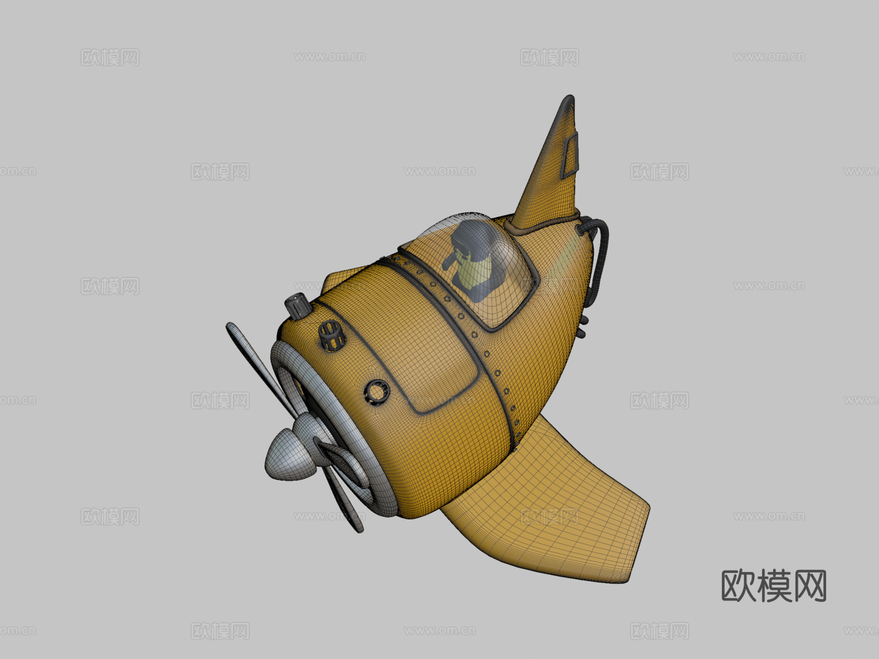 卡通飞机su模型