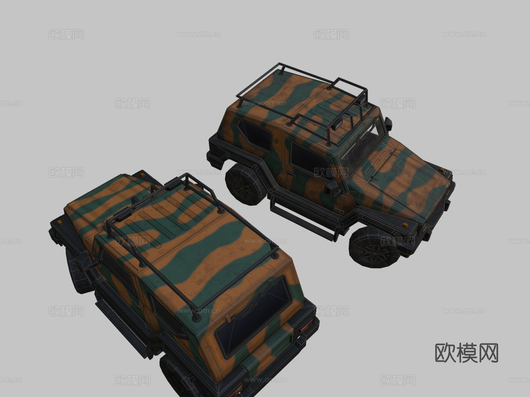 泽特吉普双门巴西迷彩3d模型