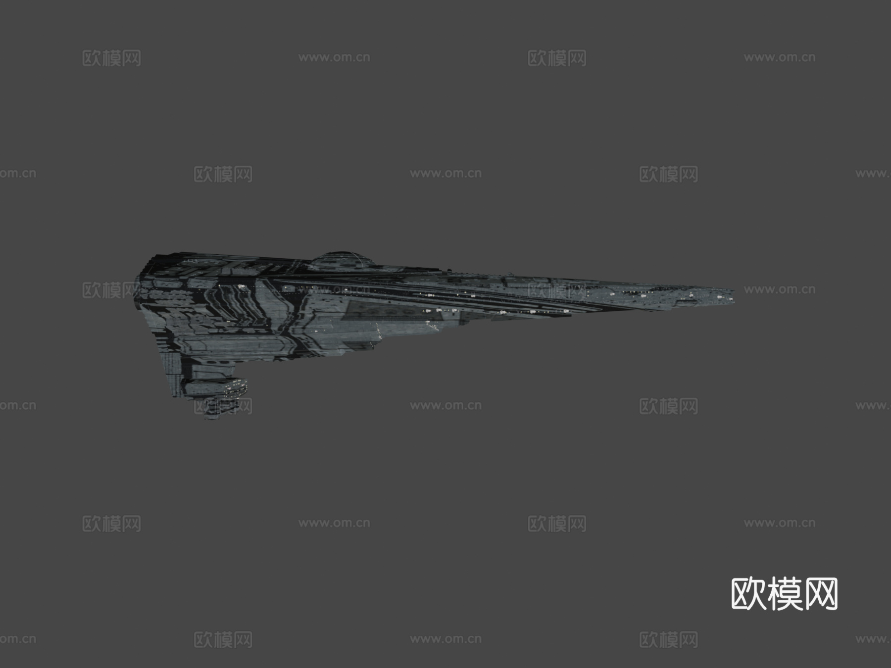 星球大战星际驱逐舰带灯光su模型