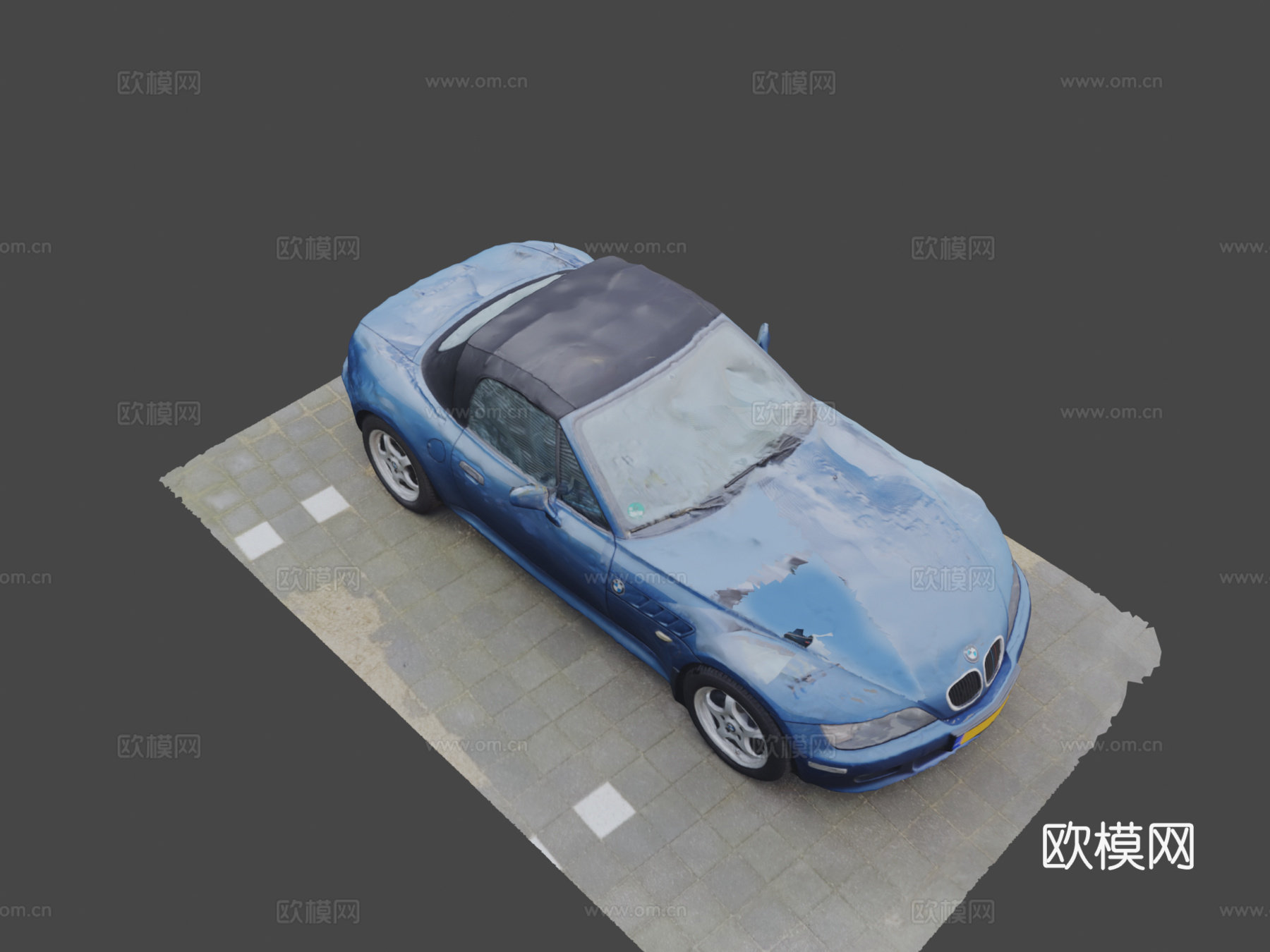 款宝马Z3敞篷车su模型