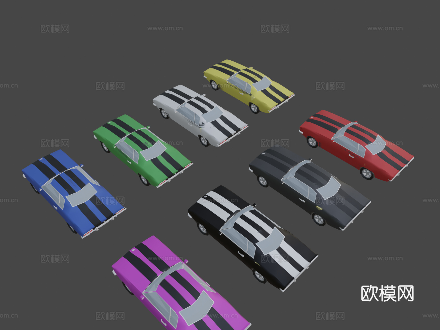 肌肉车低多边形su模型