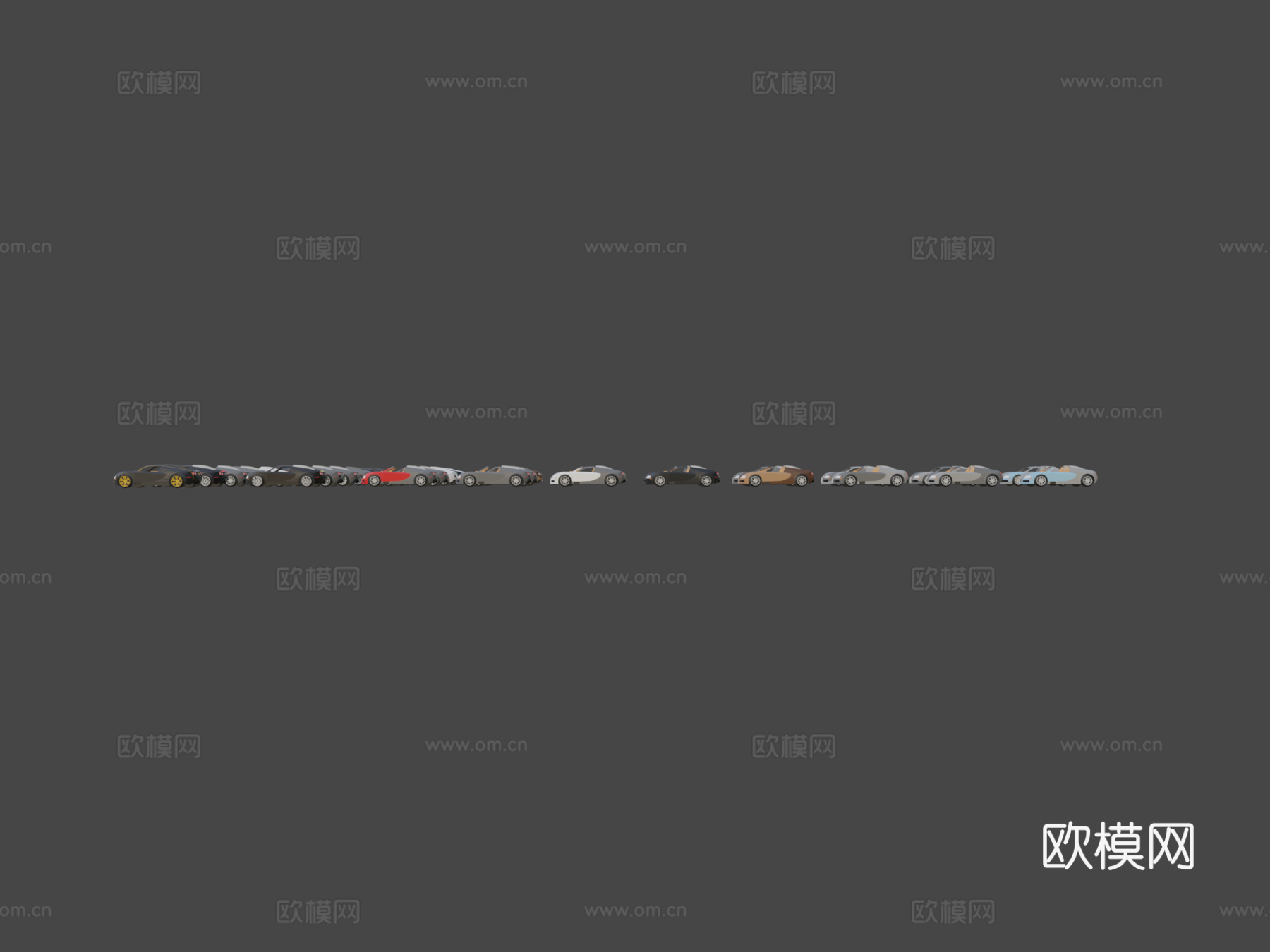 布加迪威龙 16.4 低多边形所有版本su模型