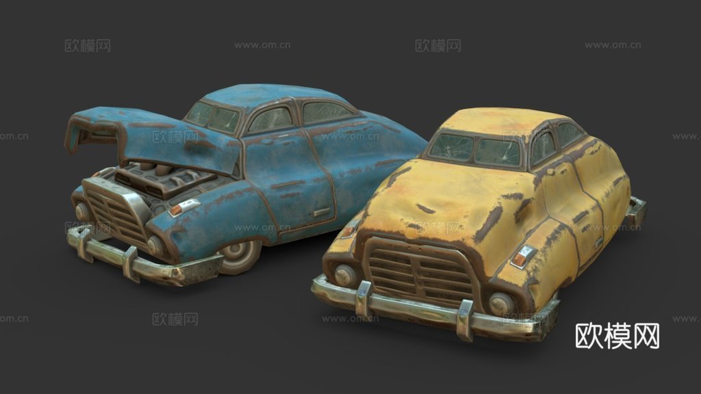 柴油朋克汽车残骸第100次提交噢呜哦su模型