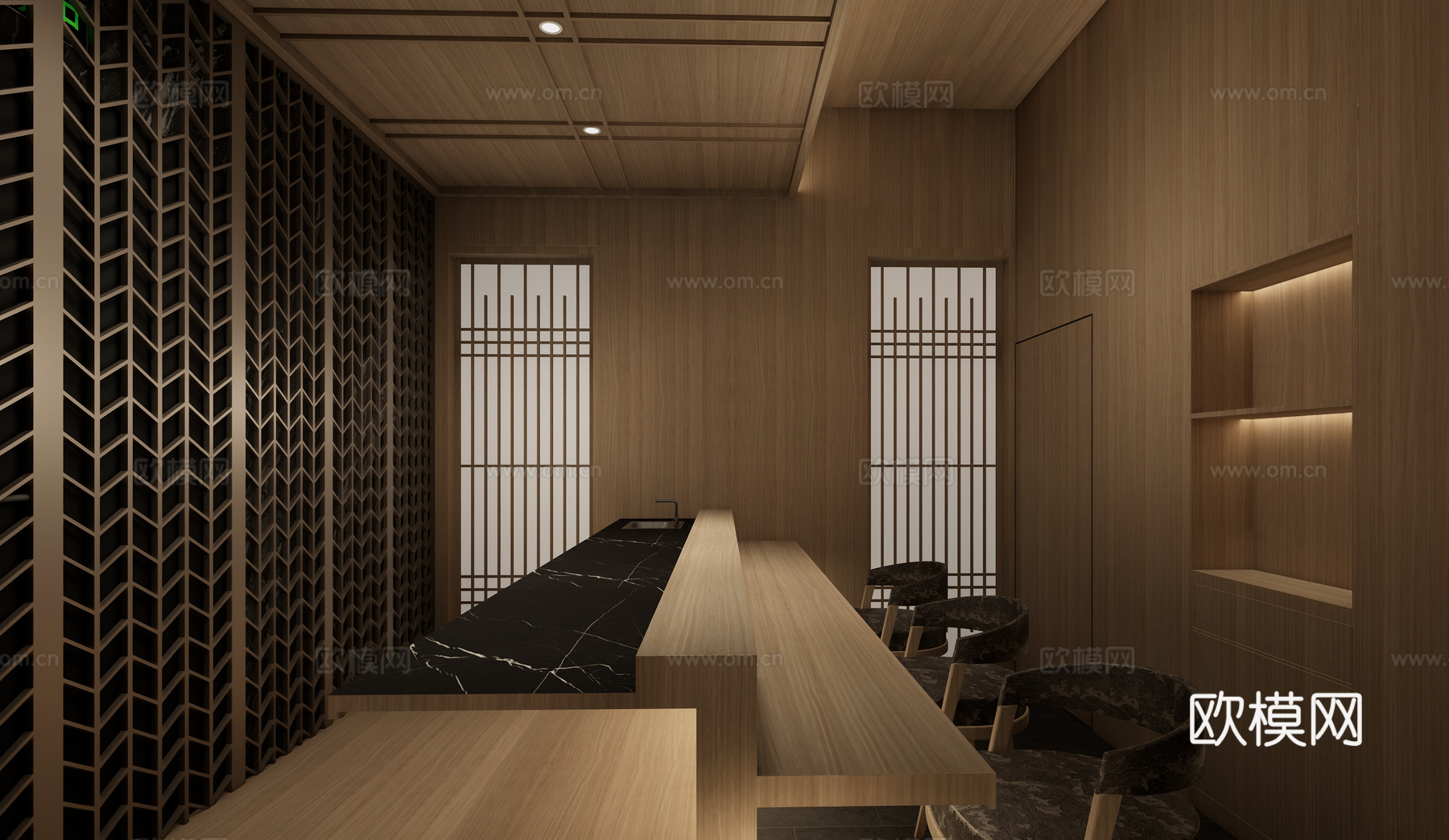 日式日料店su模型