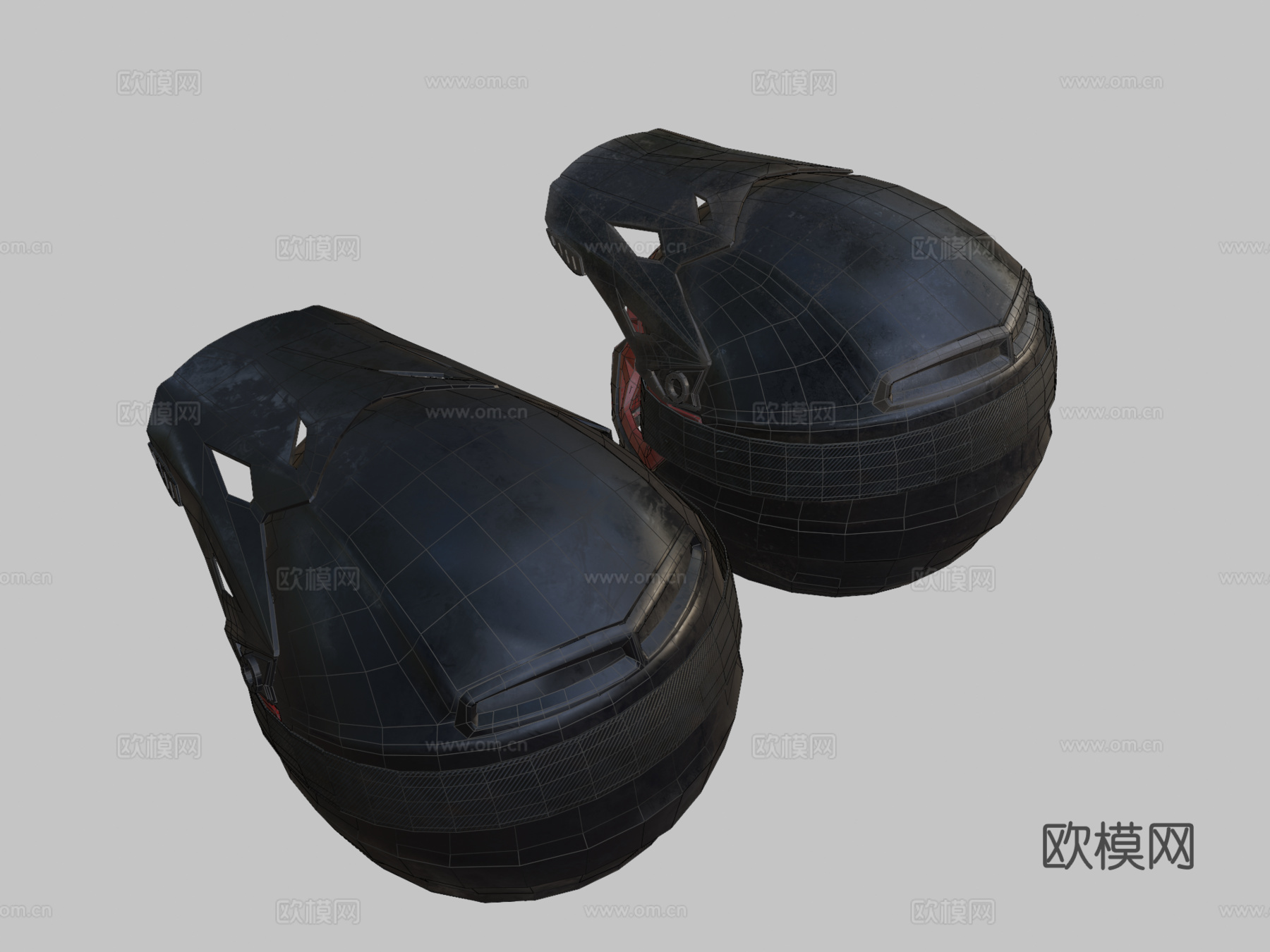 摩托车越野头盔su模型