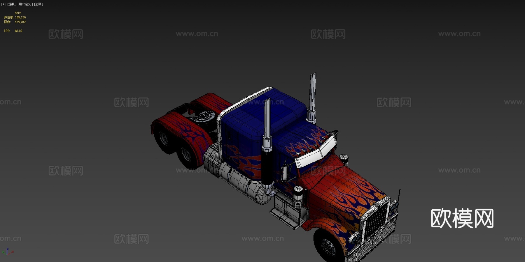彼得比尔特 379 擎天柱su模型