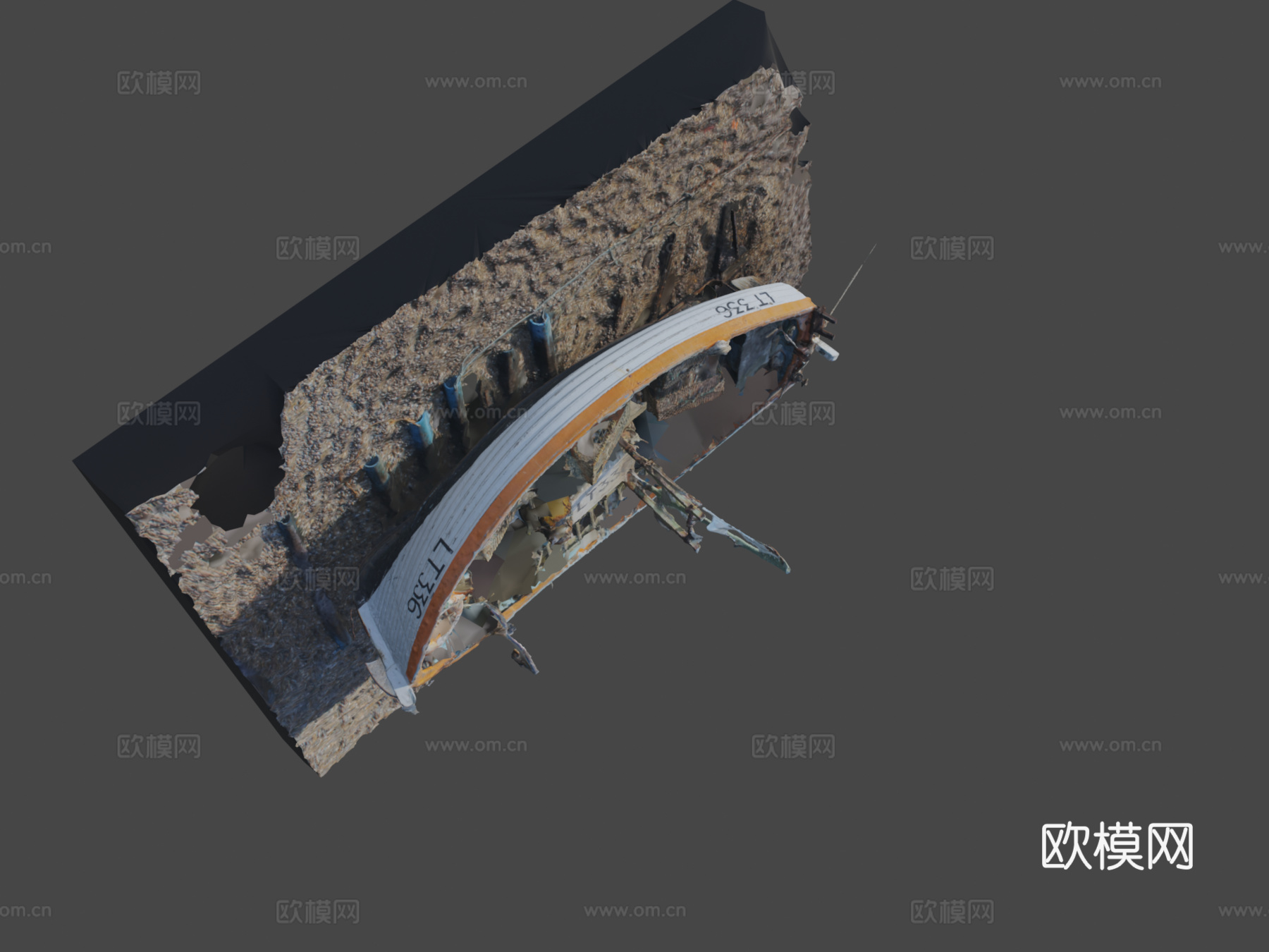 小型渔船su模型