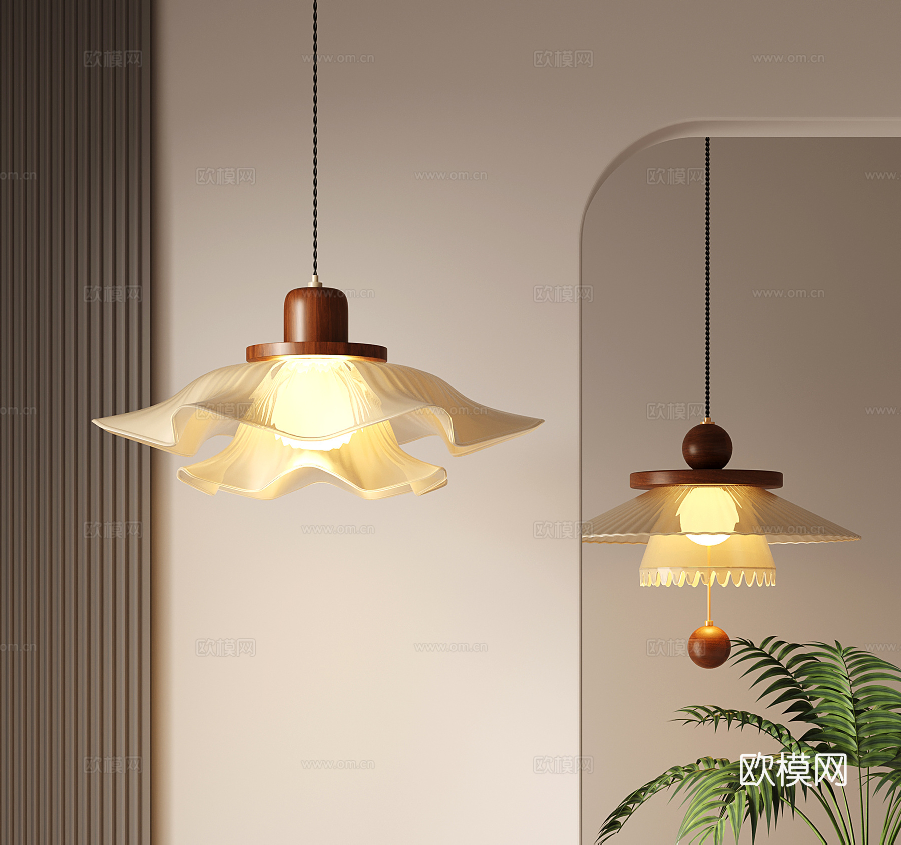 法式复古风吊灯 云朵小吊灯 餐厅小吊灯 吧台吊灯su模型