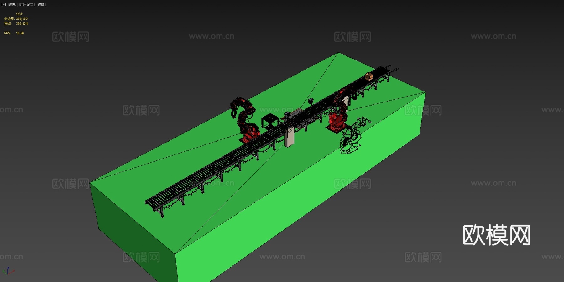 工业机器人手臂包装动画su模型