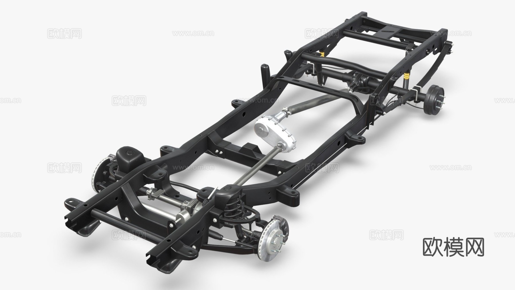 皮卡车底盘四轮驱动独立前悬挂su模型