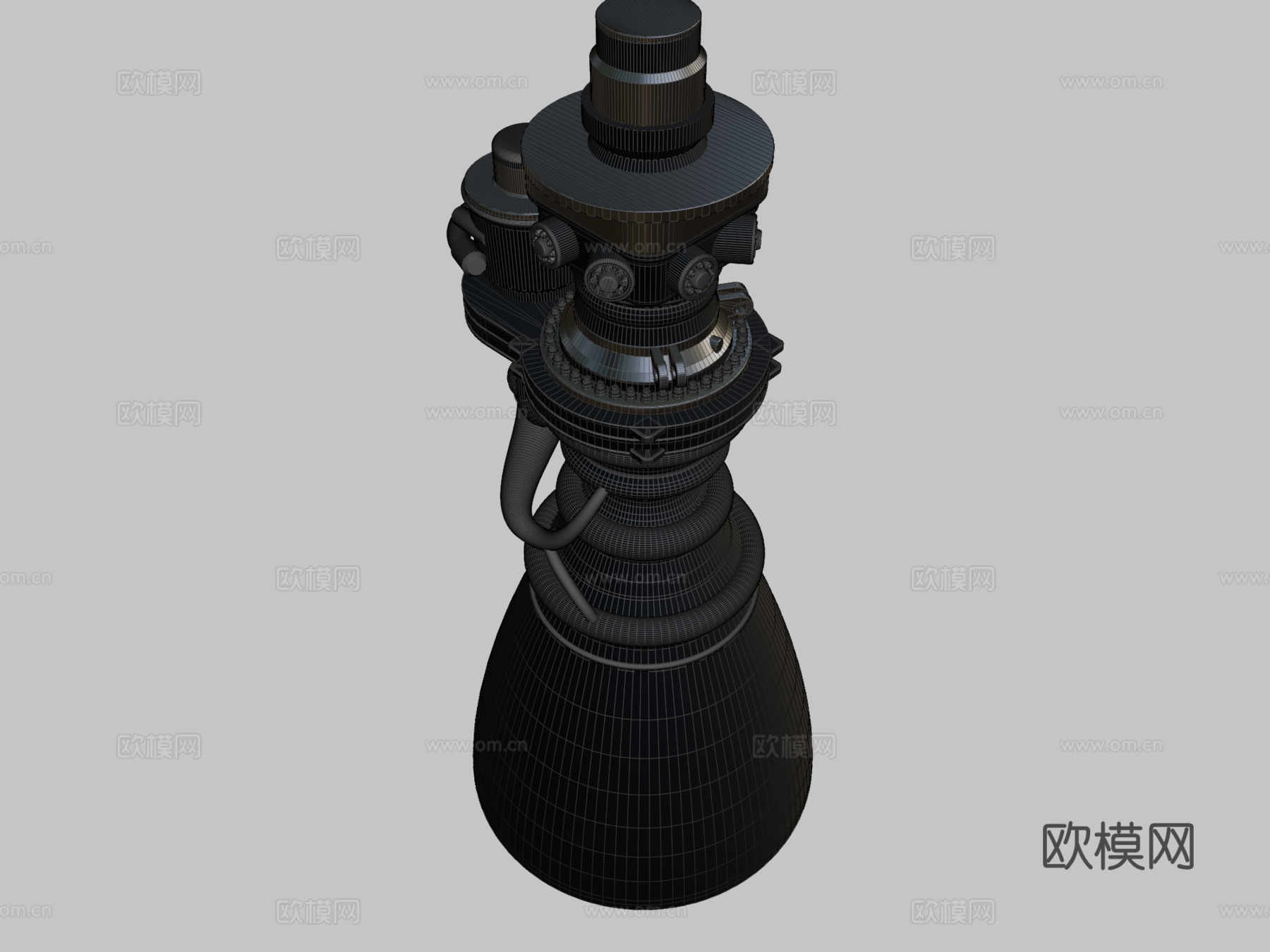 SpaceX星舰猛禽3发动机su模型