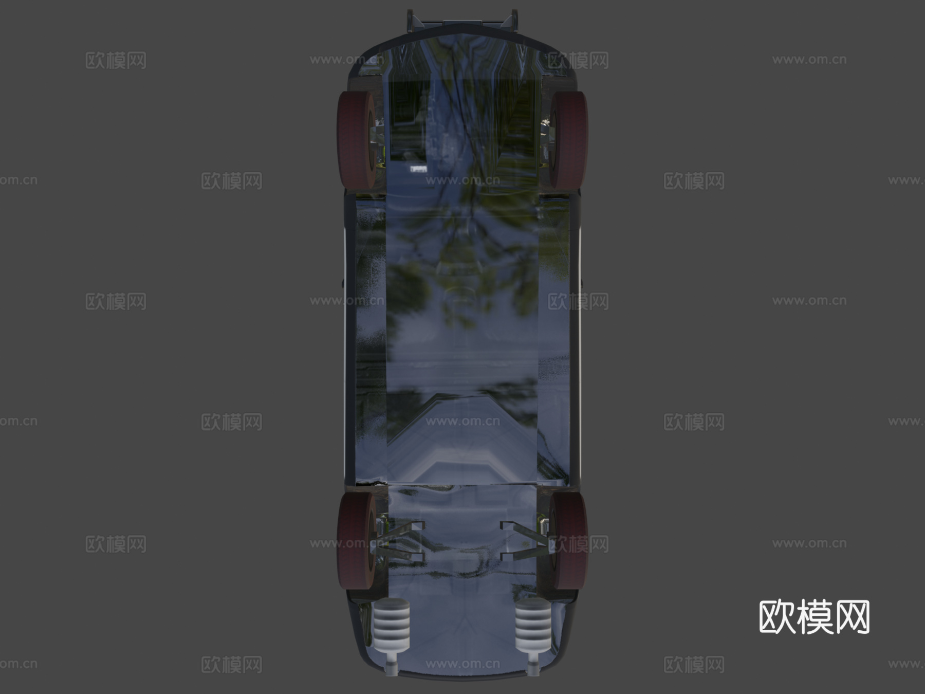 道奇战马警车低多边形su模型