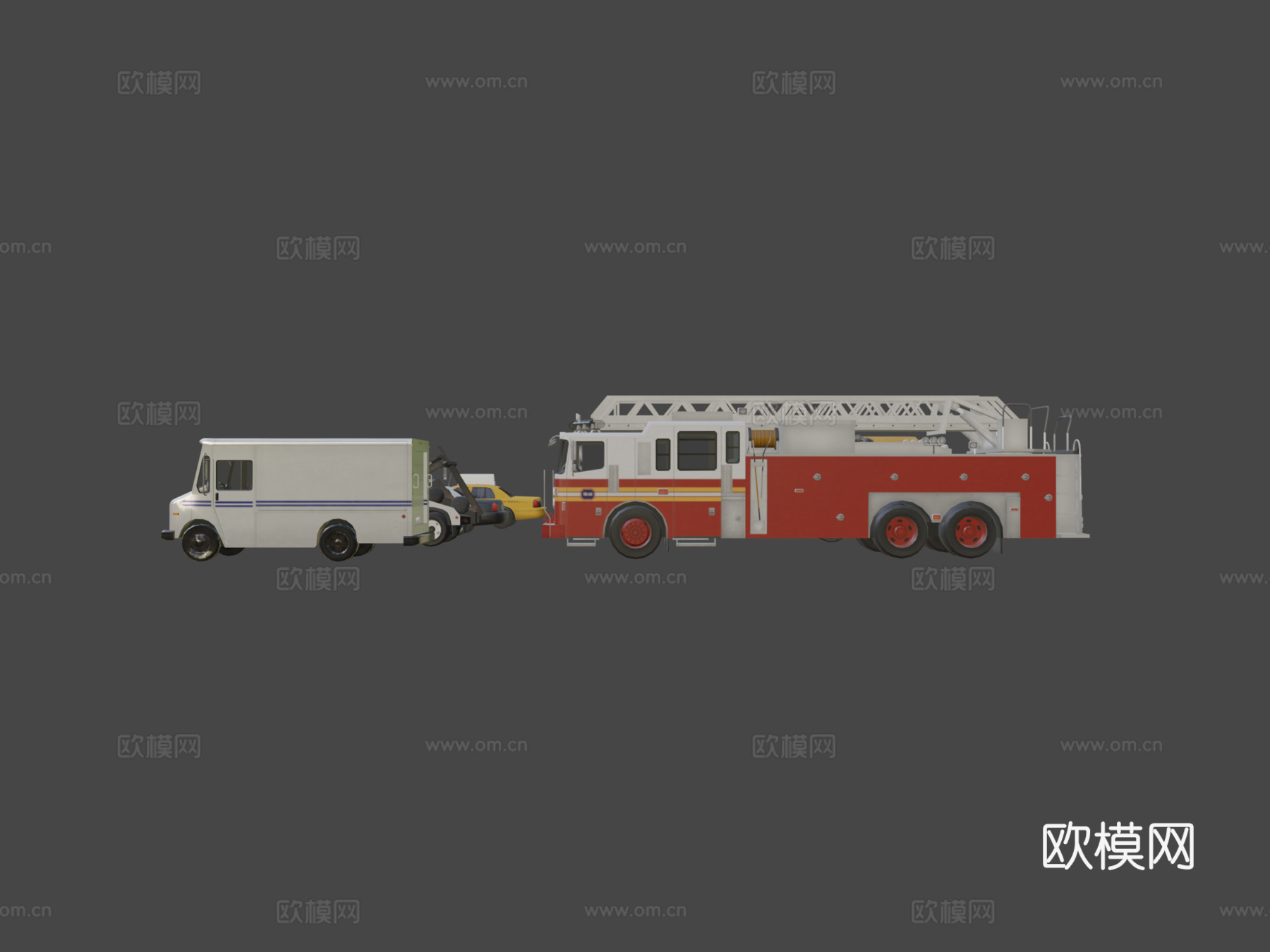 低多边形服务汽车收藏su模型