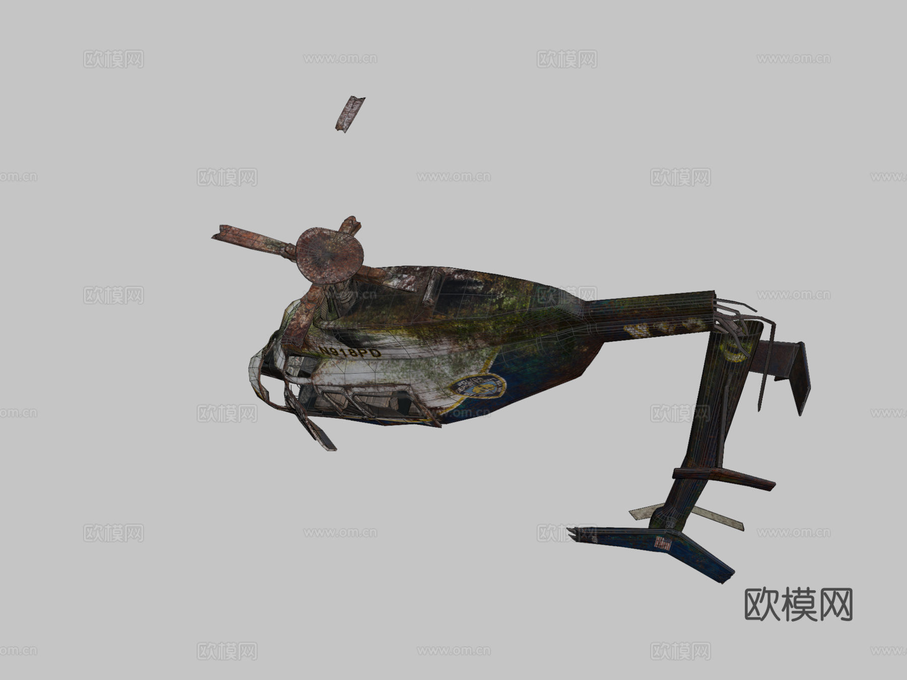 直升机纽约警察局坠毁项目我们的遗产3d模型