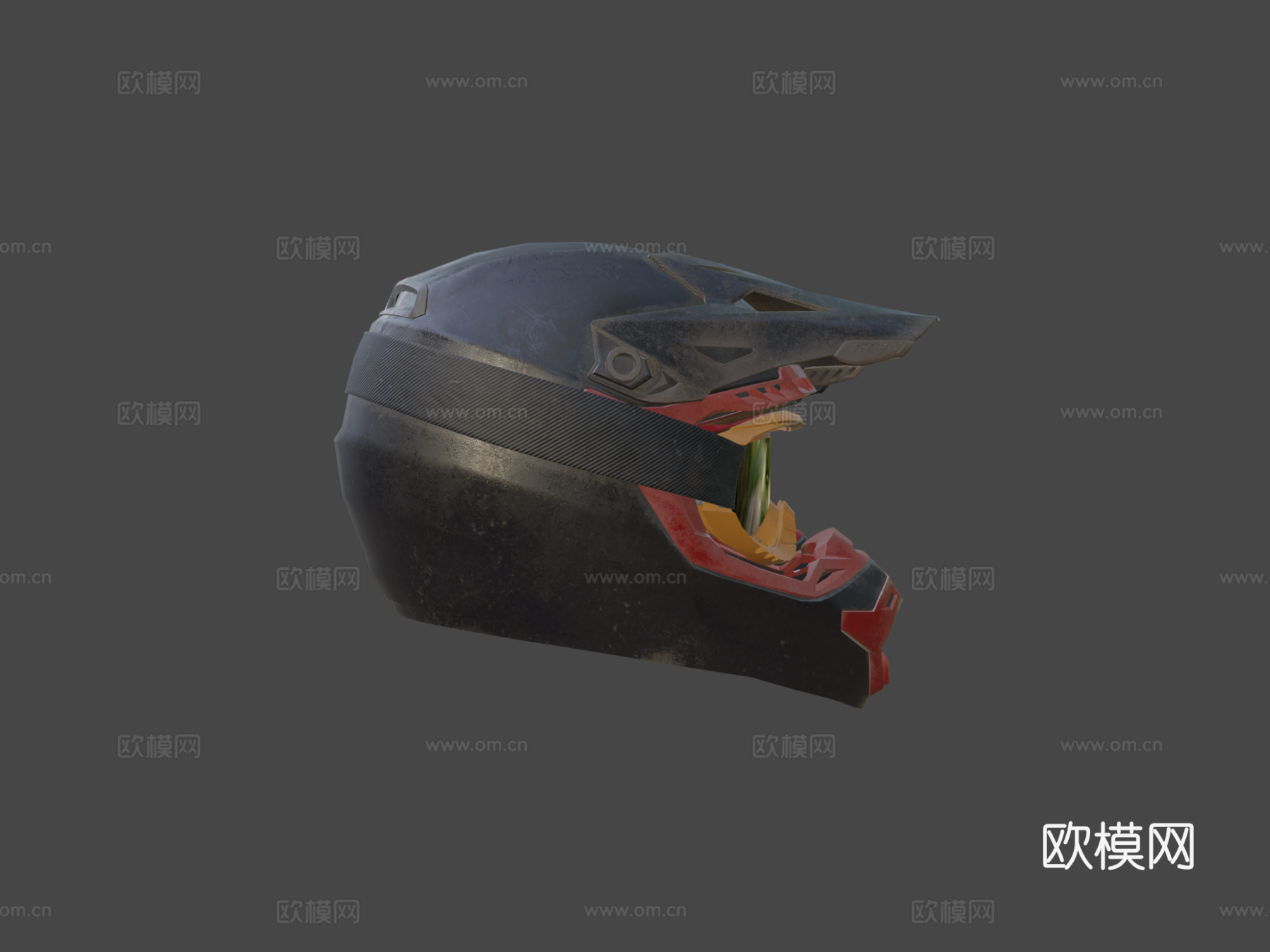 摩托车越野头盔su模型