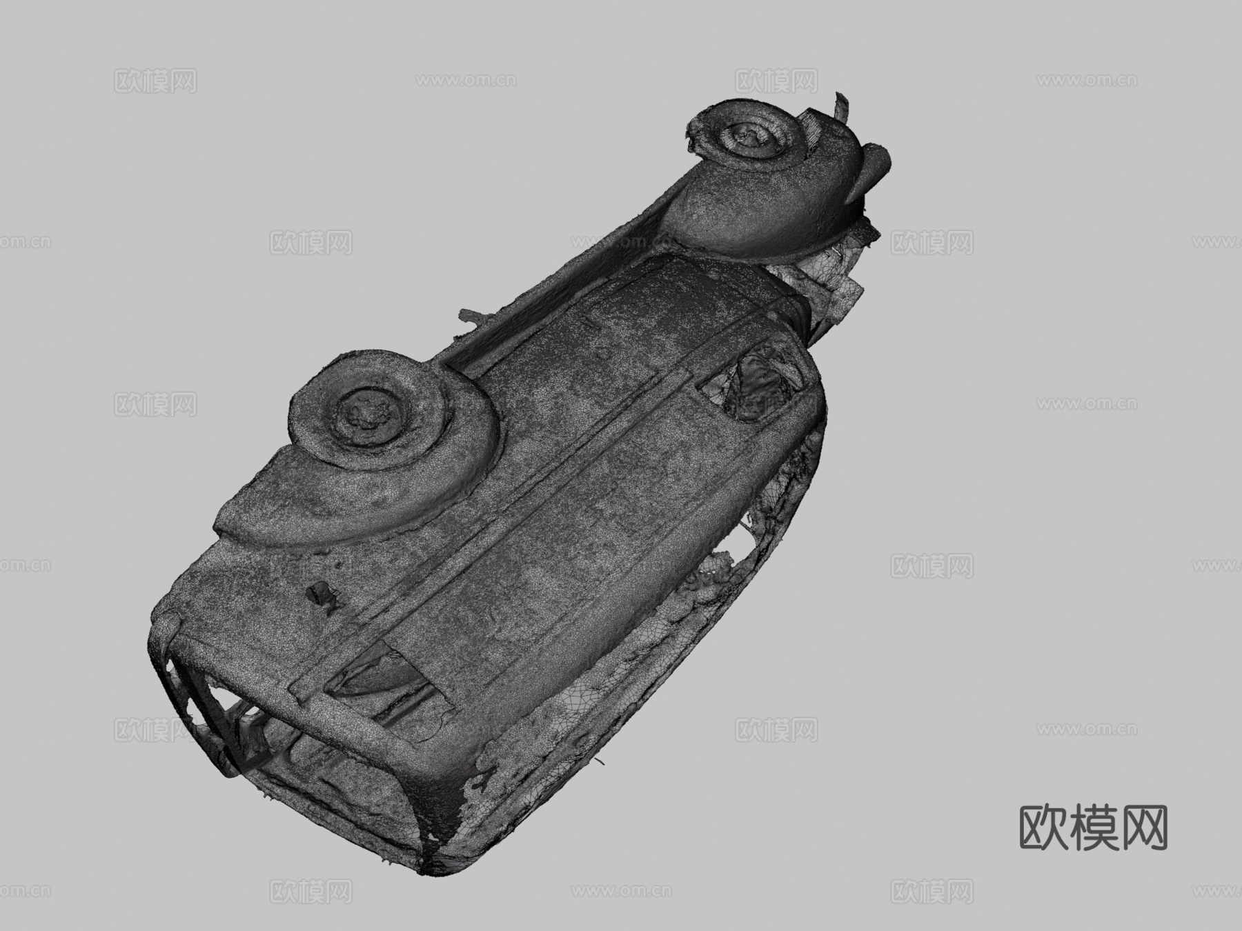 生锈面包车原始扫描su模型