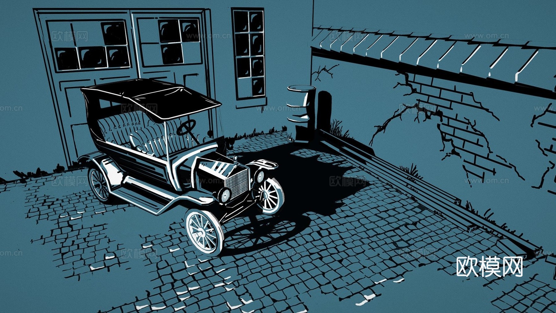 老爷车T型su模型