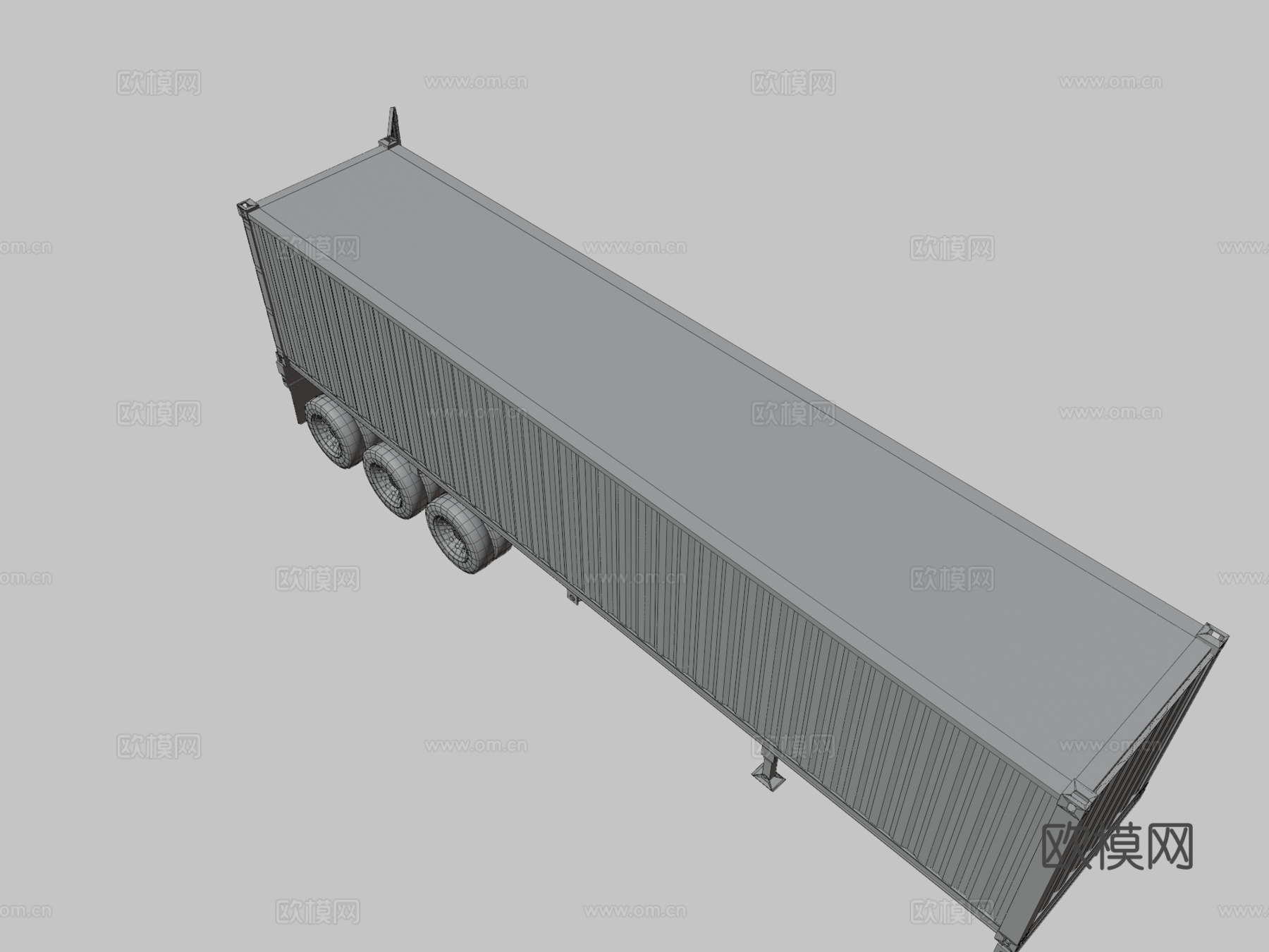集装箱拖车低多边形su模型