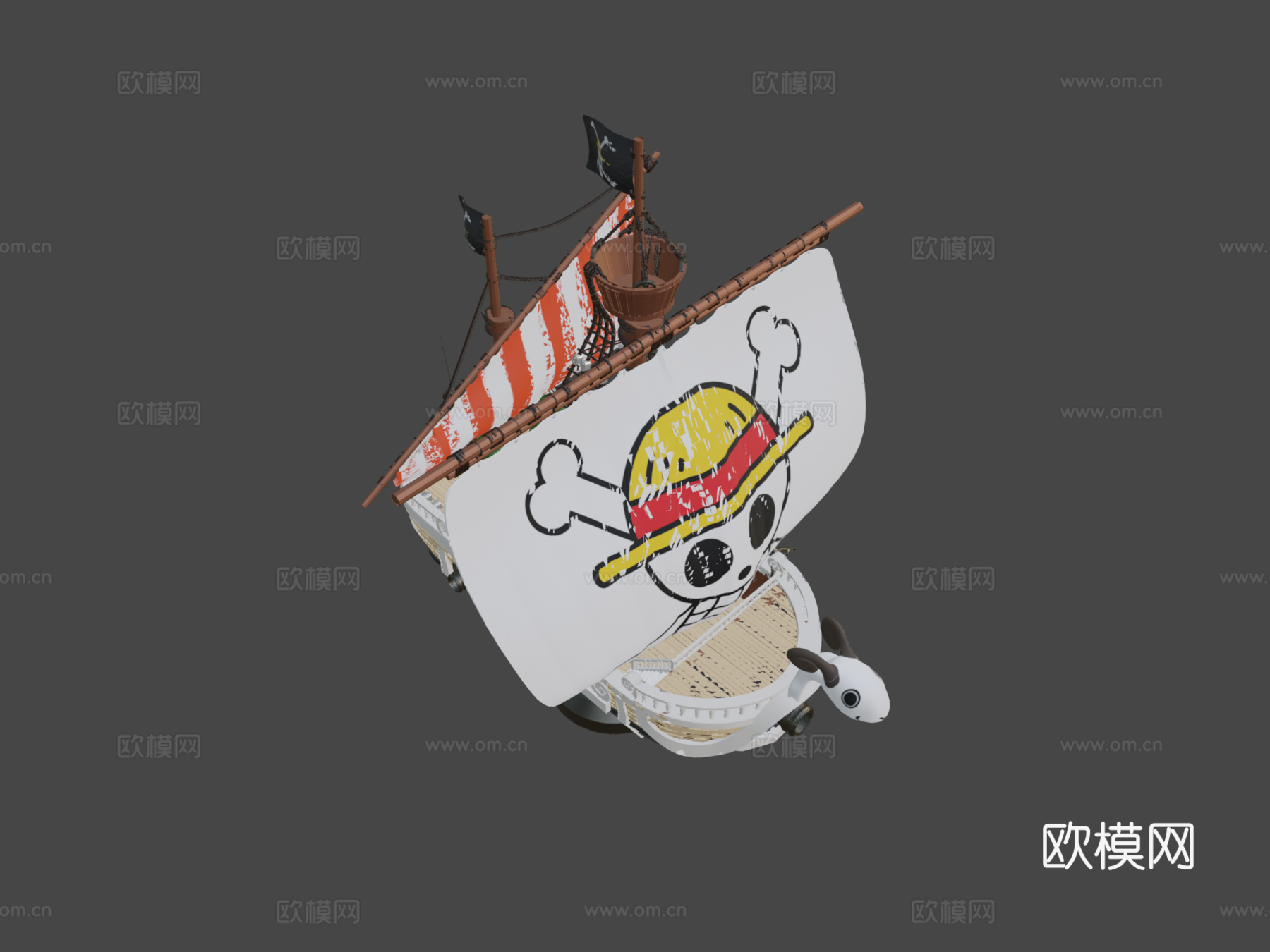 海贼王黄金梅丽号3D可打印su模型
