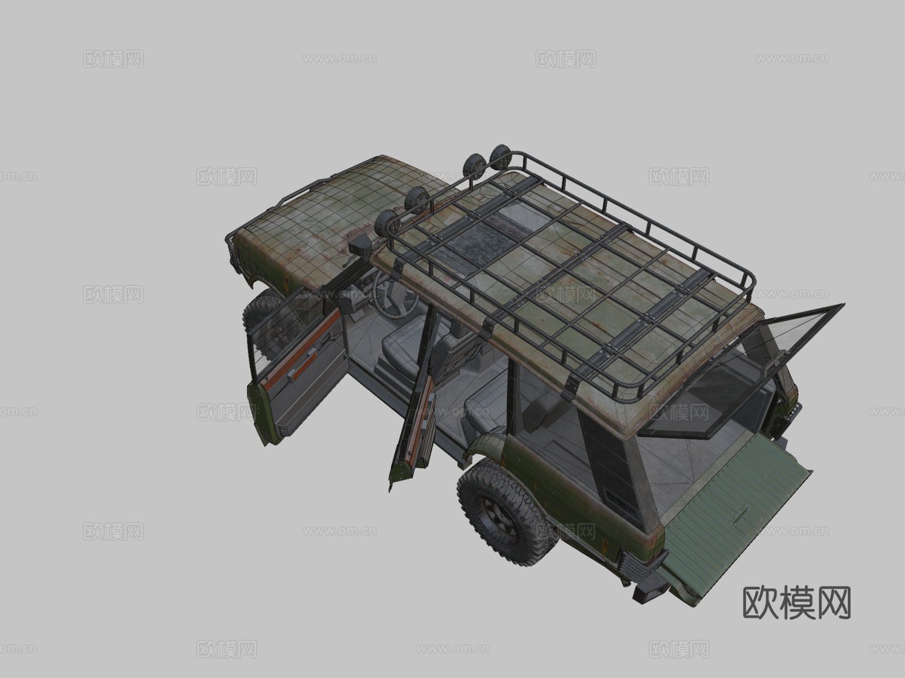 年代SUV越野生锈版su模型