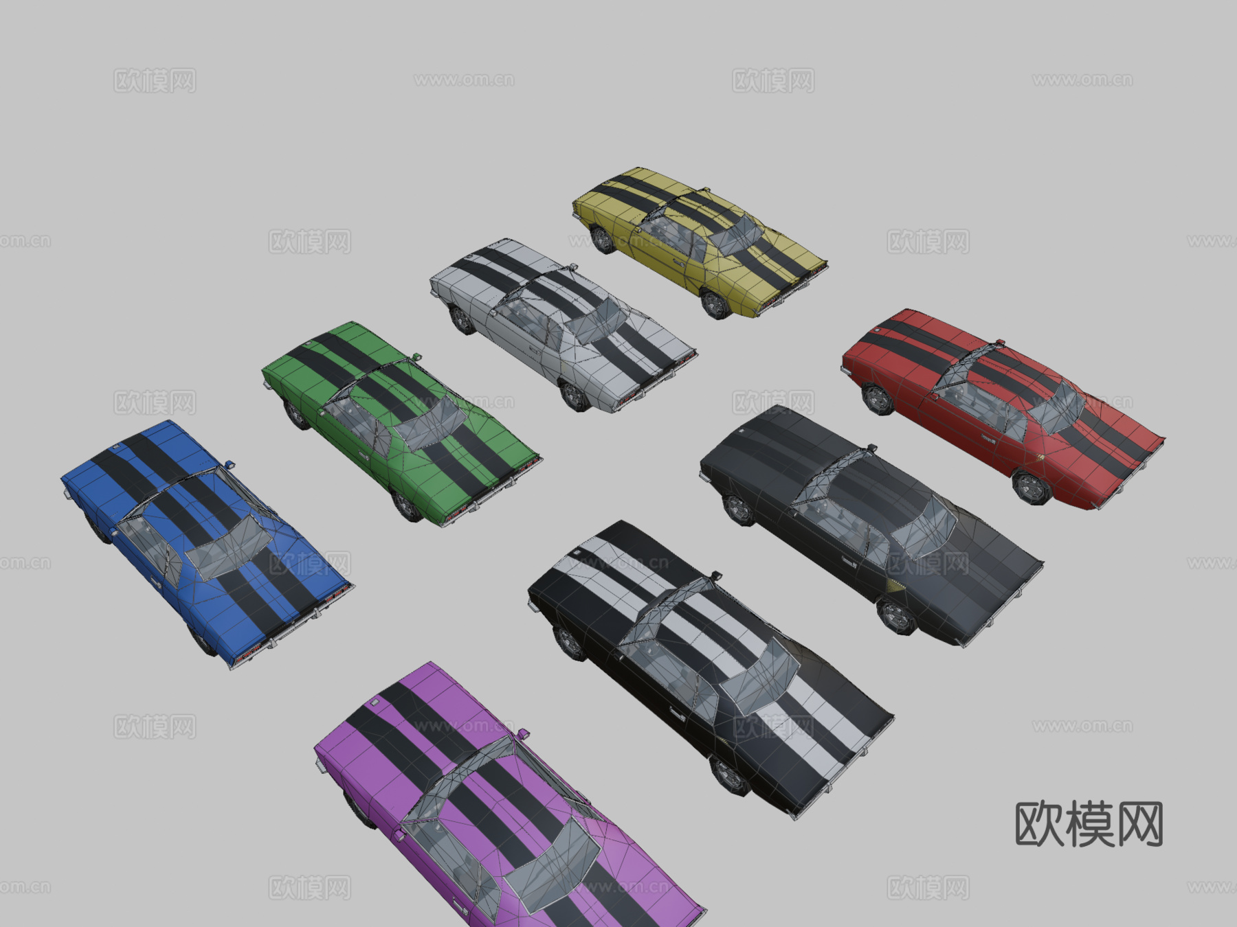 肌肉车低多边形su模型