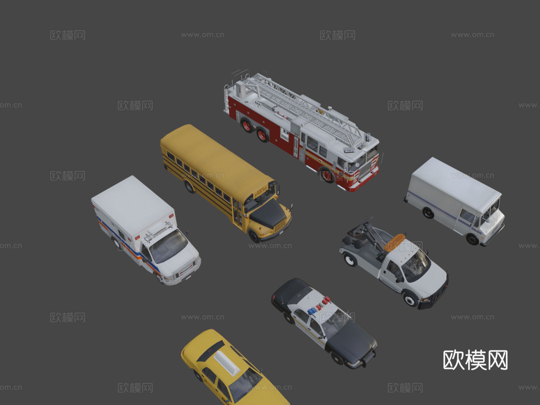 低多边形服务汽车收藏su模型