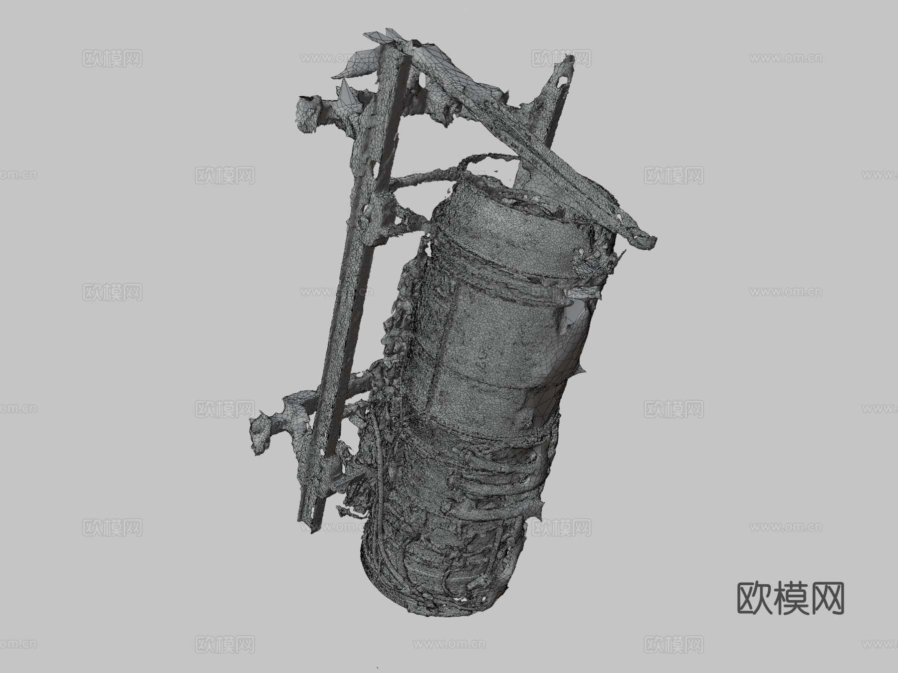 GRADD 3D模型普惠JT8D15发动机su模型