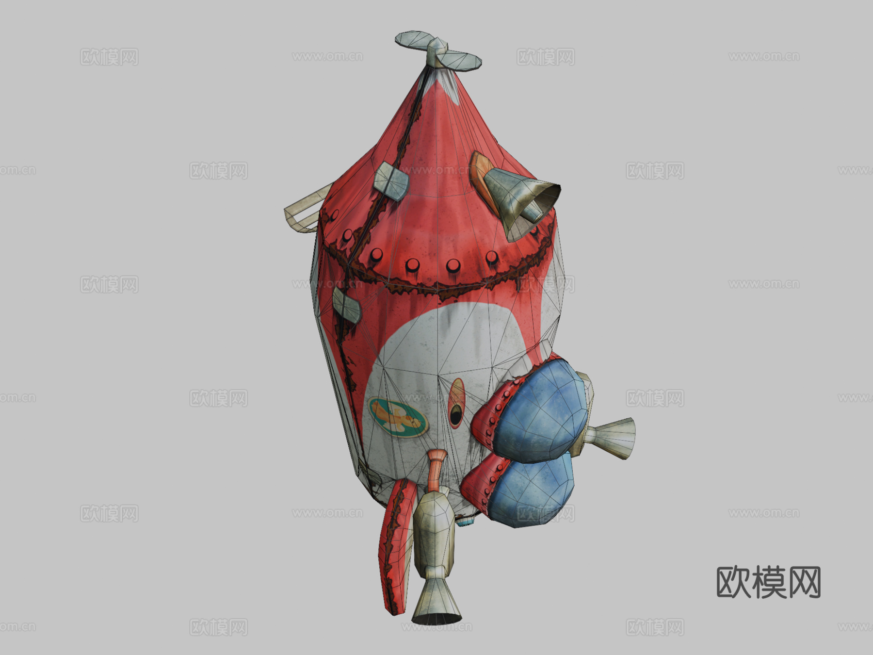 皮克敏 霍卡塔特飞船 纸模型su模型