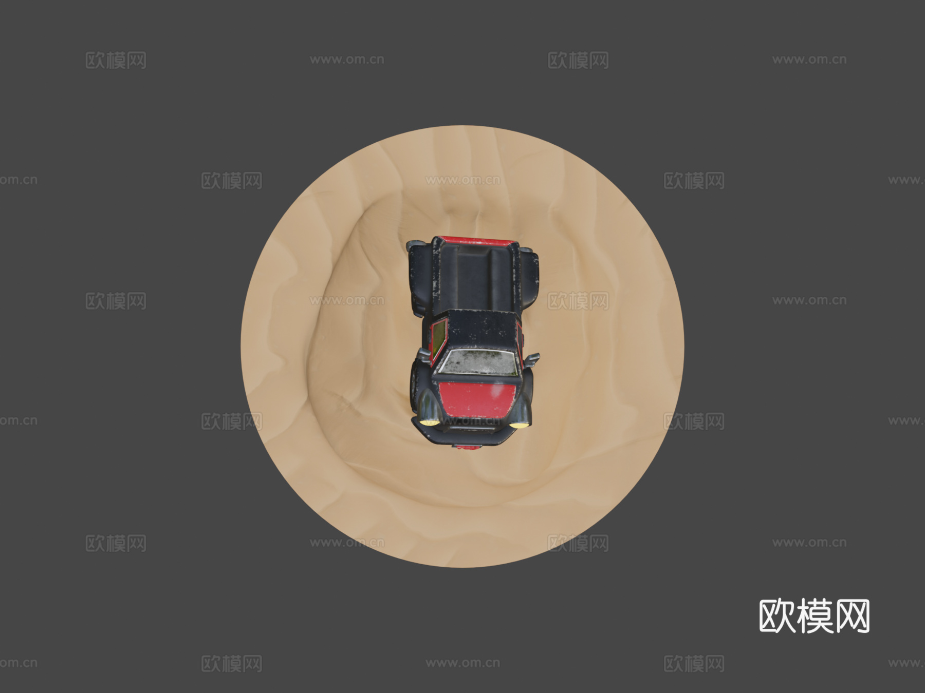 玩具皮卡车沙地更新su模型