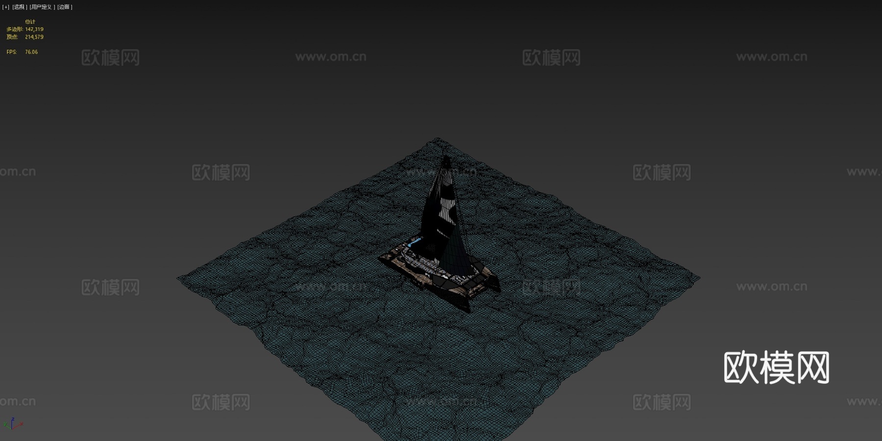 豪华双体游艇元宇宙烘焙版su模型