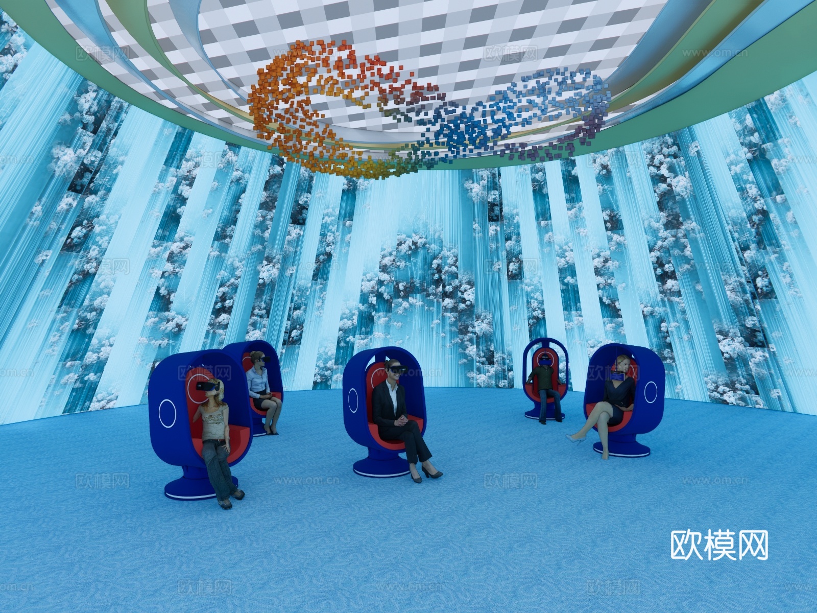 工装娱乐空间全景VR体验馆su模型