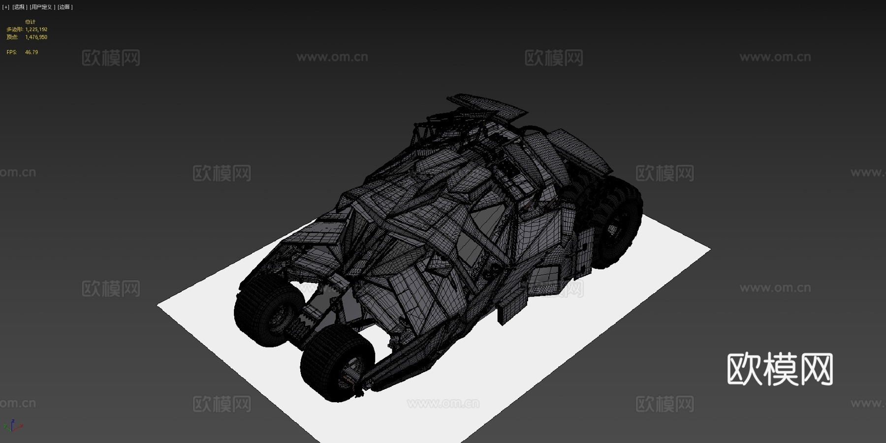 蝙蝠车翻滚者蝙蝠侠汽车su模型