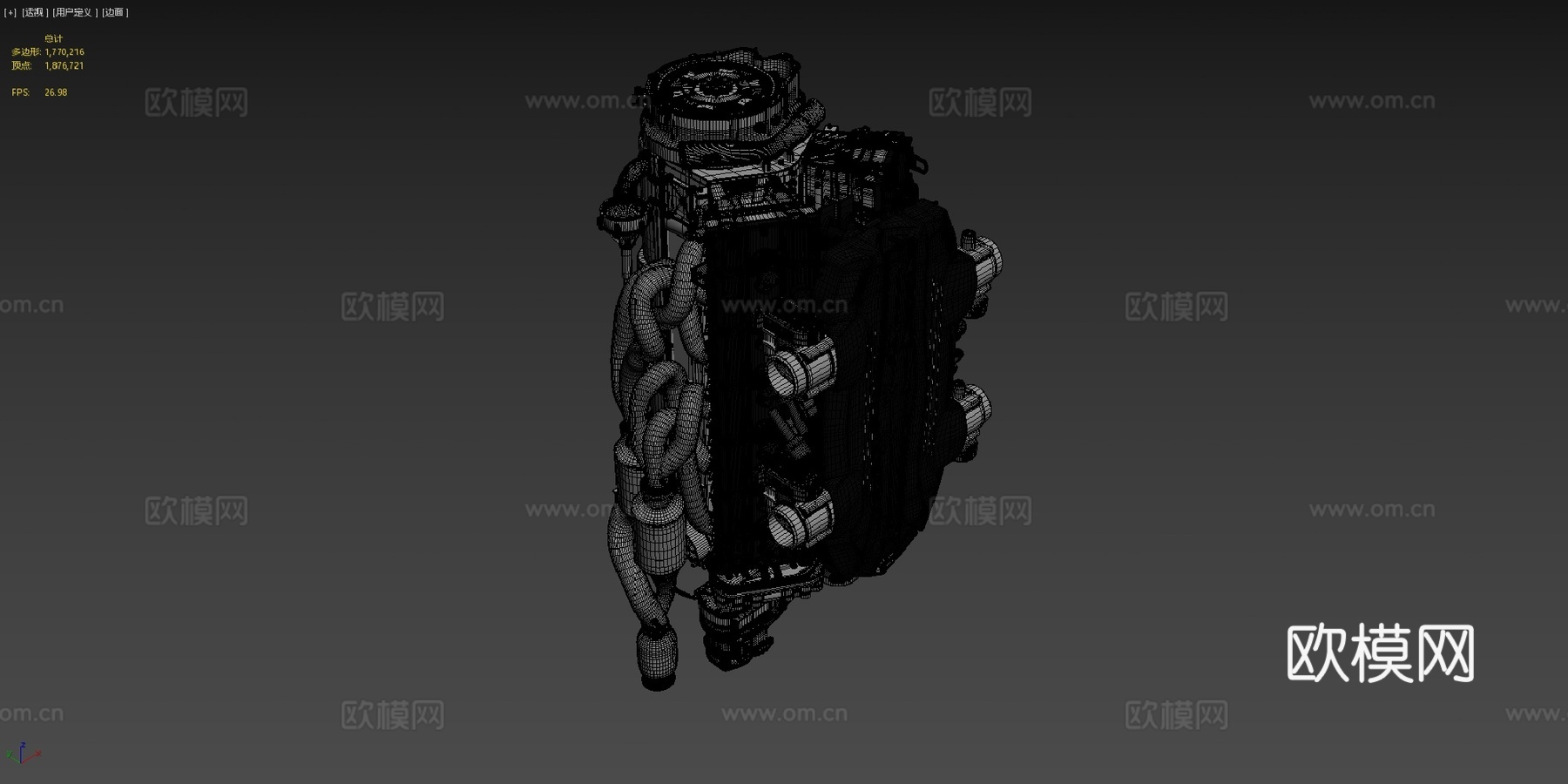 V12发动机su模型