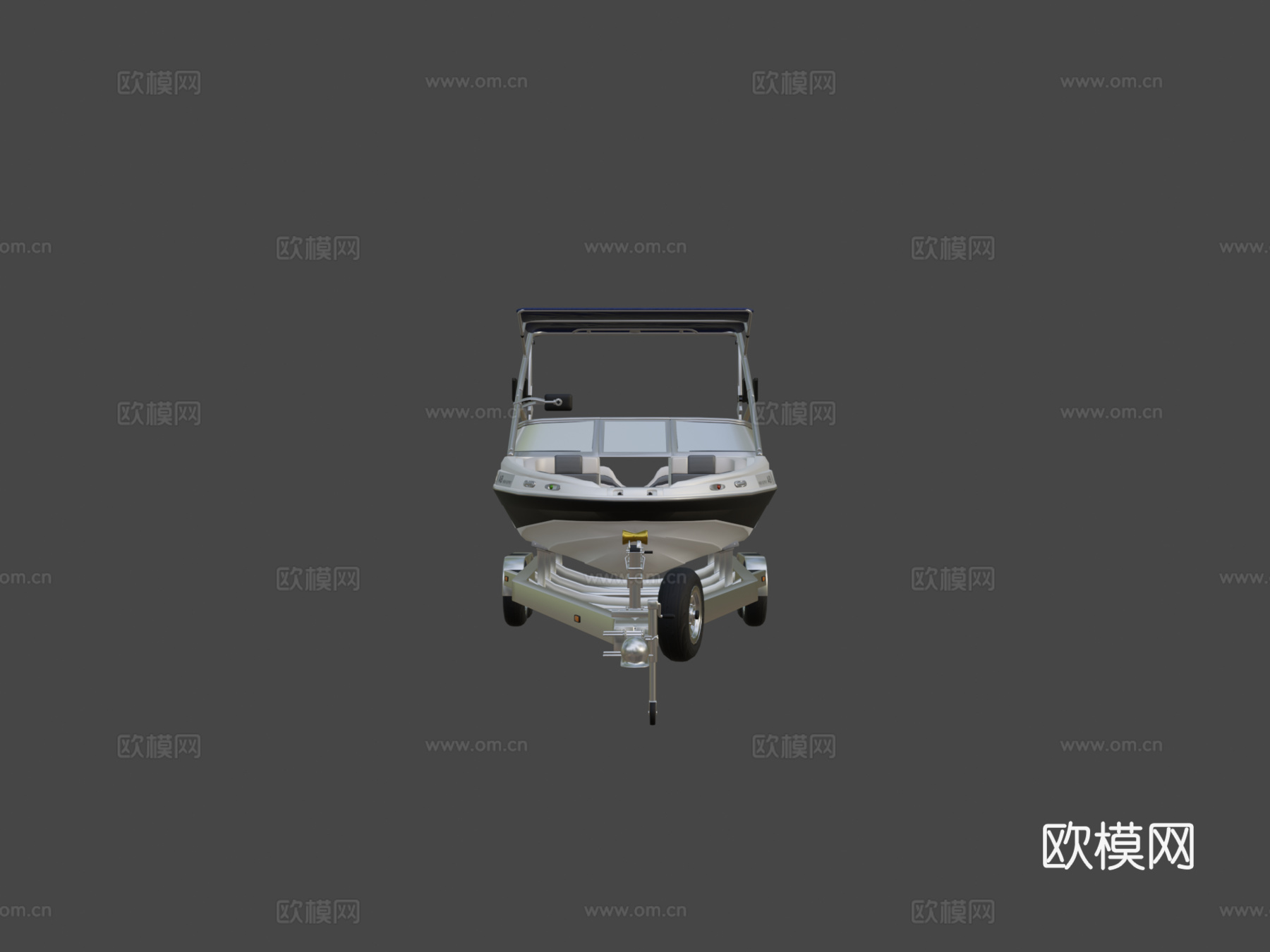 年212X雅马哈尾波滑水船带拖车su模型