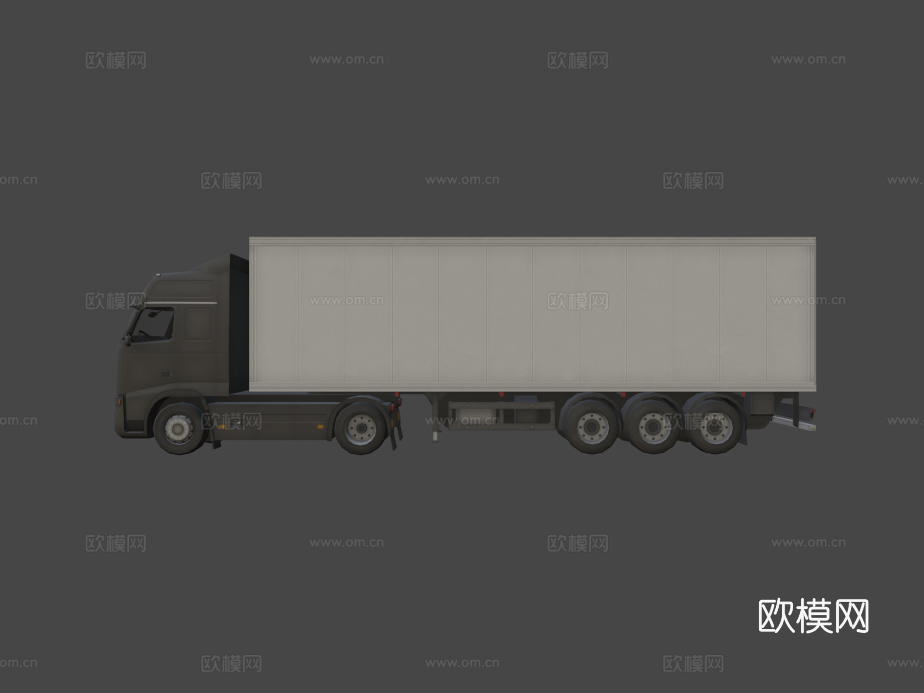 带拖车的大卡车su模型