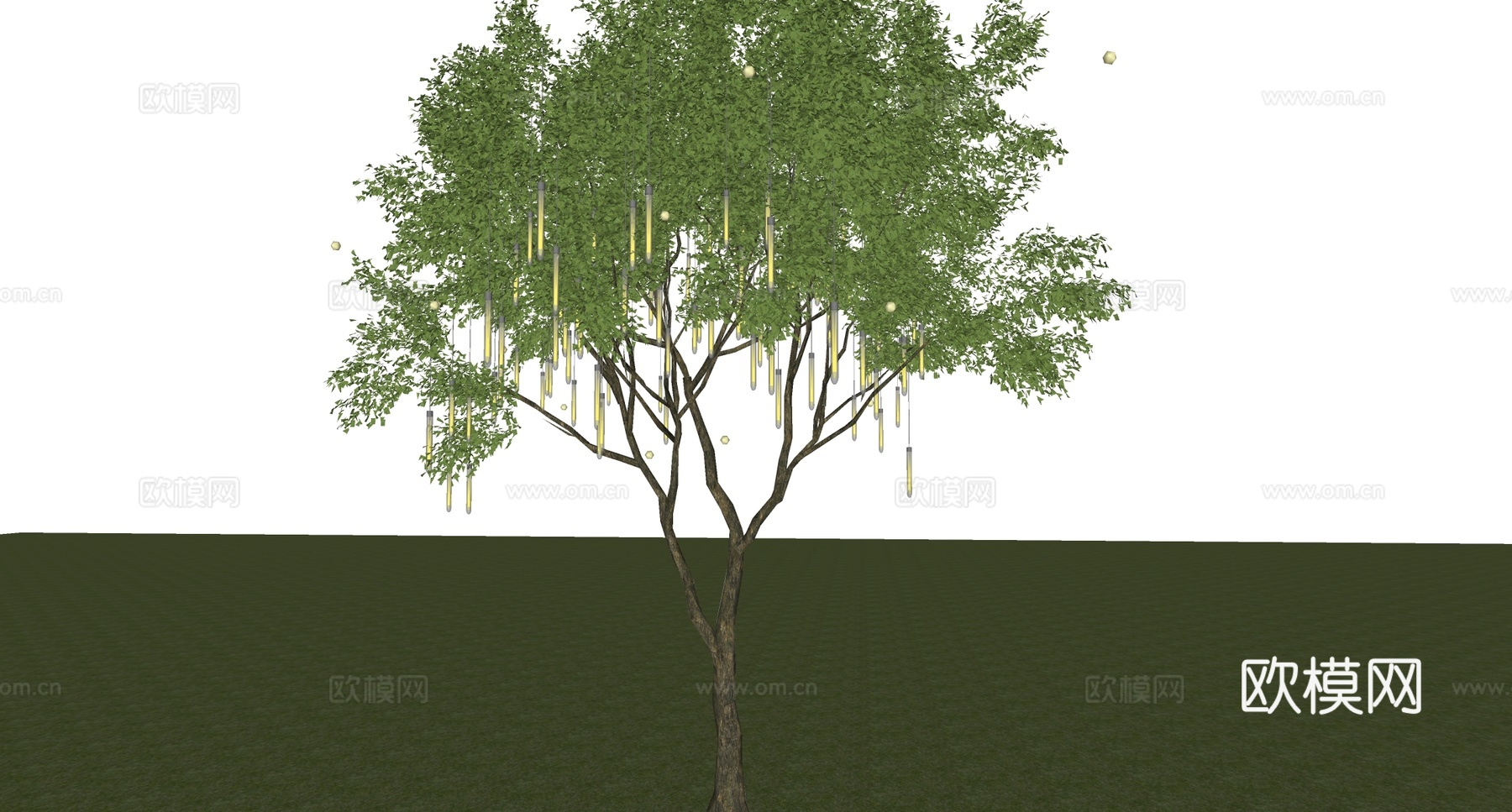 现代景观树灯 挂树灯 照树灯 星星灯 氛围灯su模型