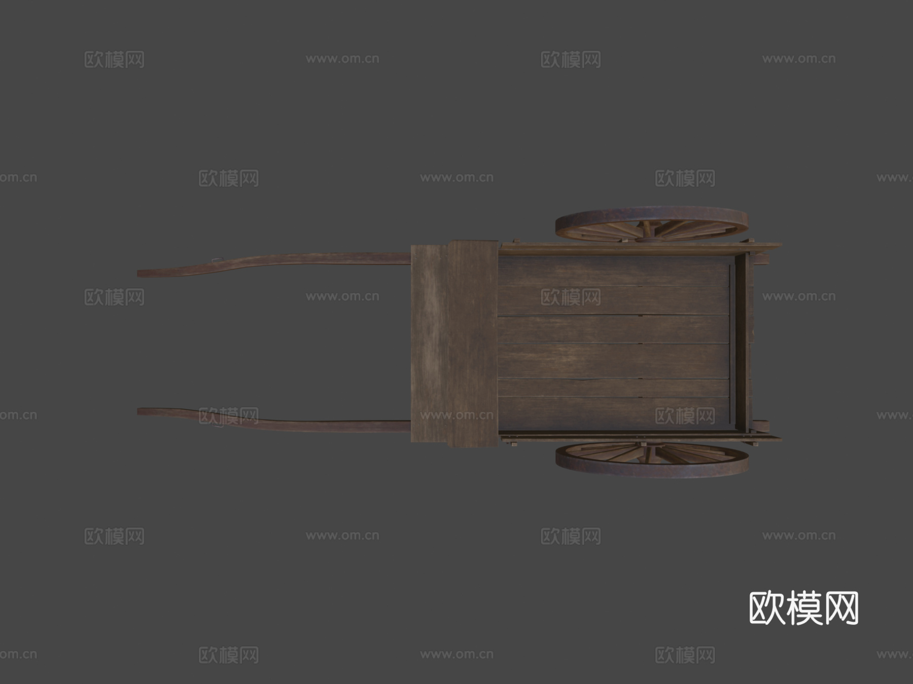 木制手推车su模型