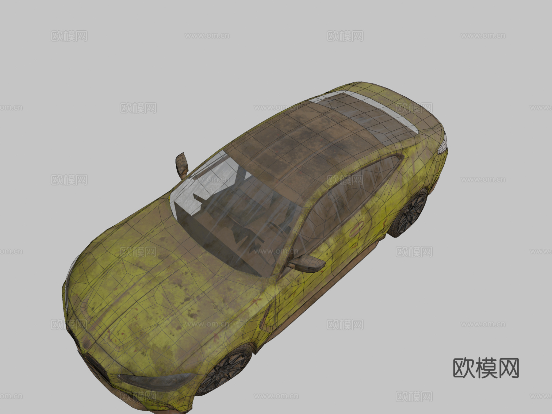 废弃汽车宝马M4双门轿跑su模型