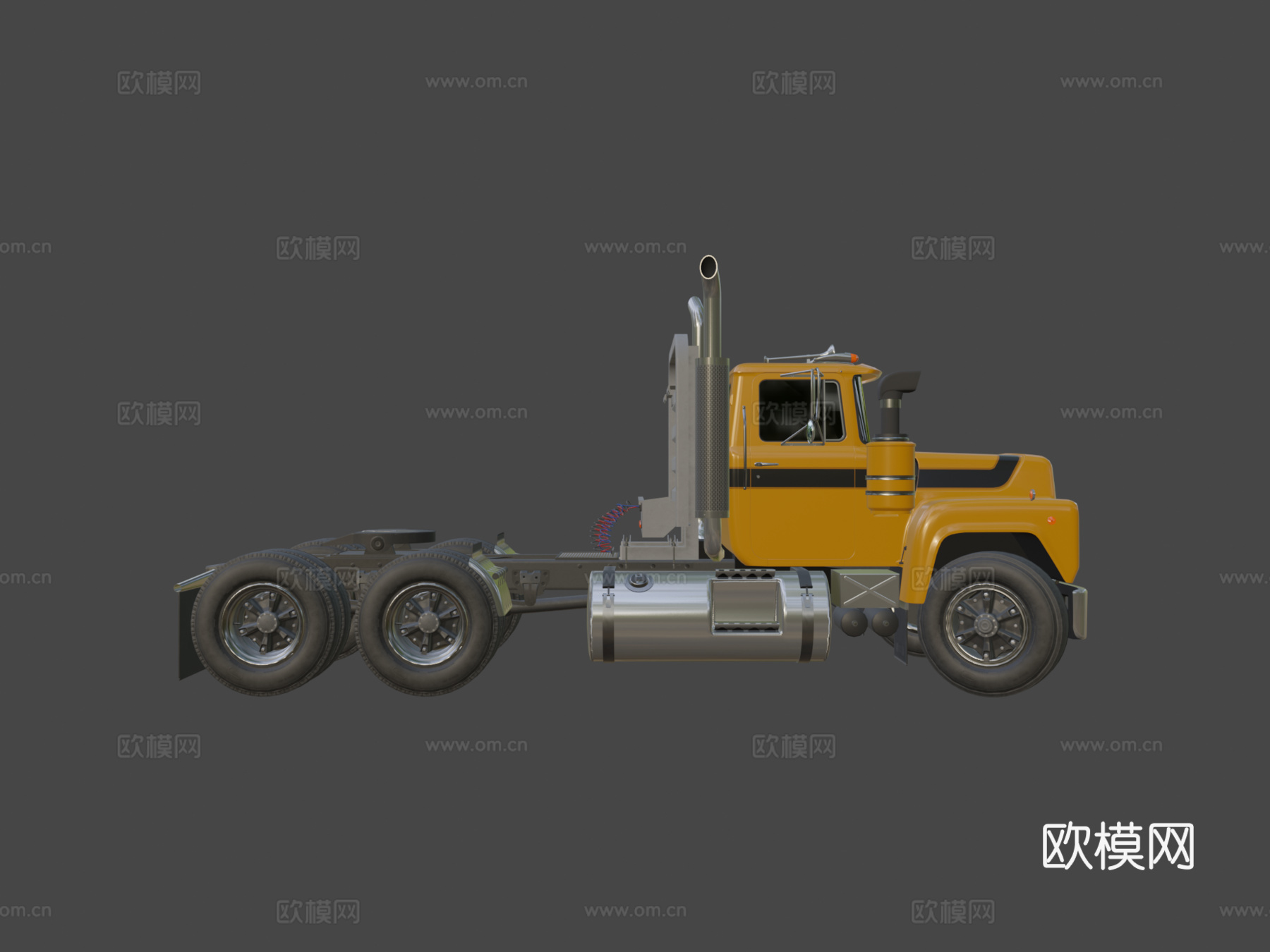 经典半挂卡车su模型