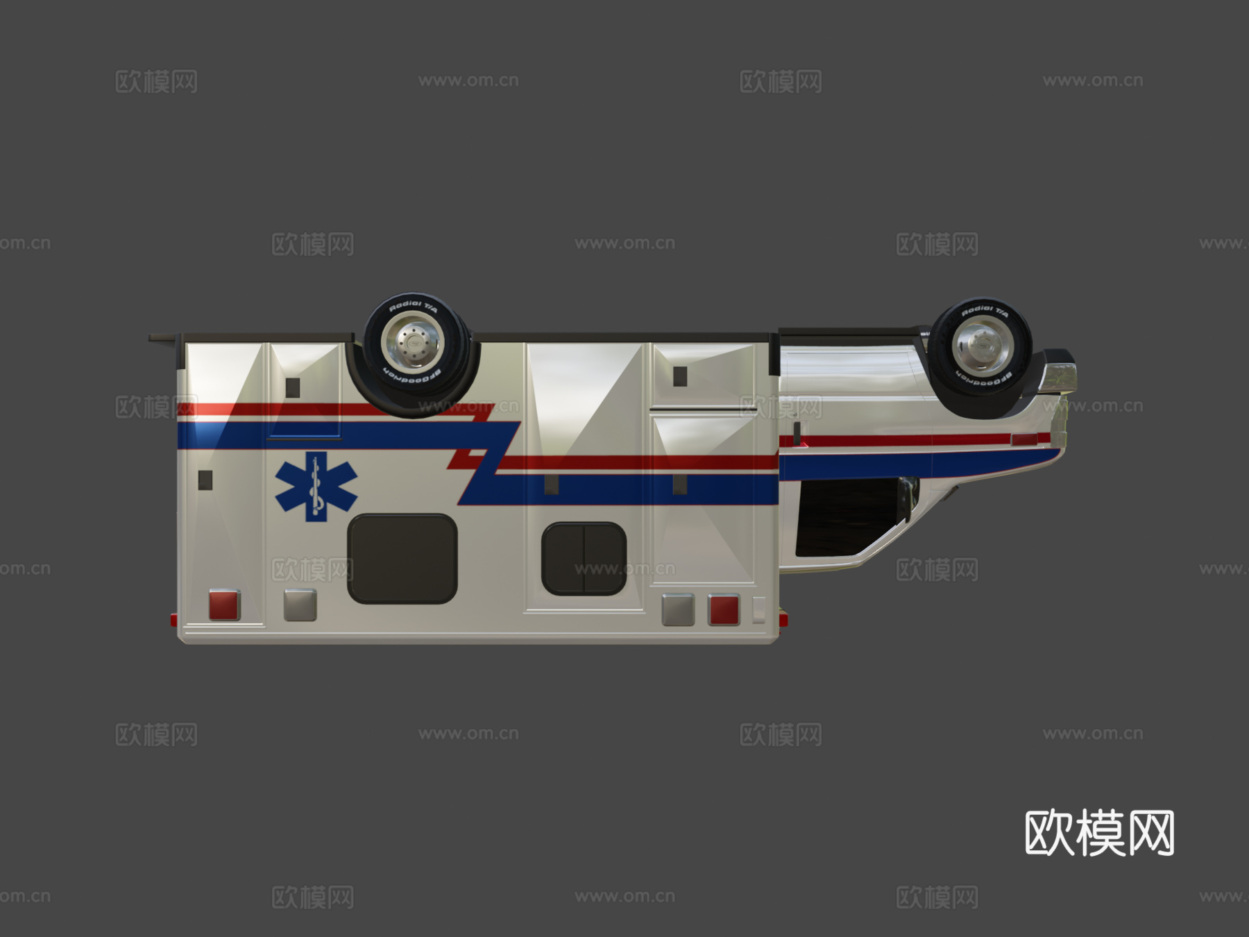 美国救护车低多边形su模型