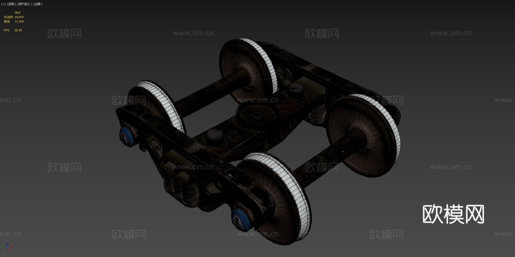 美国铁路卡车 转向架su模型