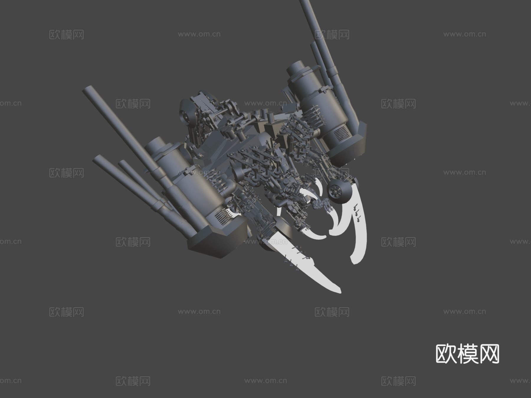 ZBrush 4R4如何使用插入网格绘制机甲.3su模型